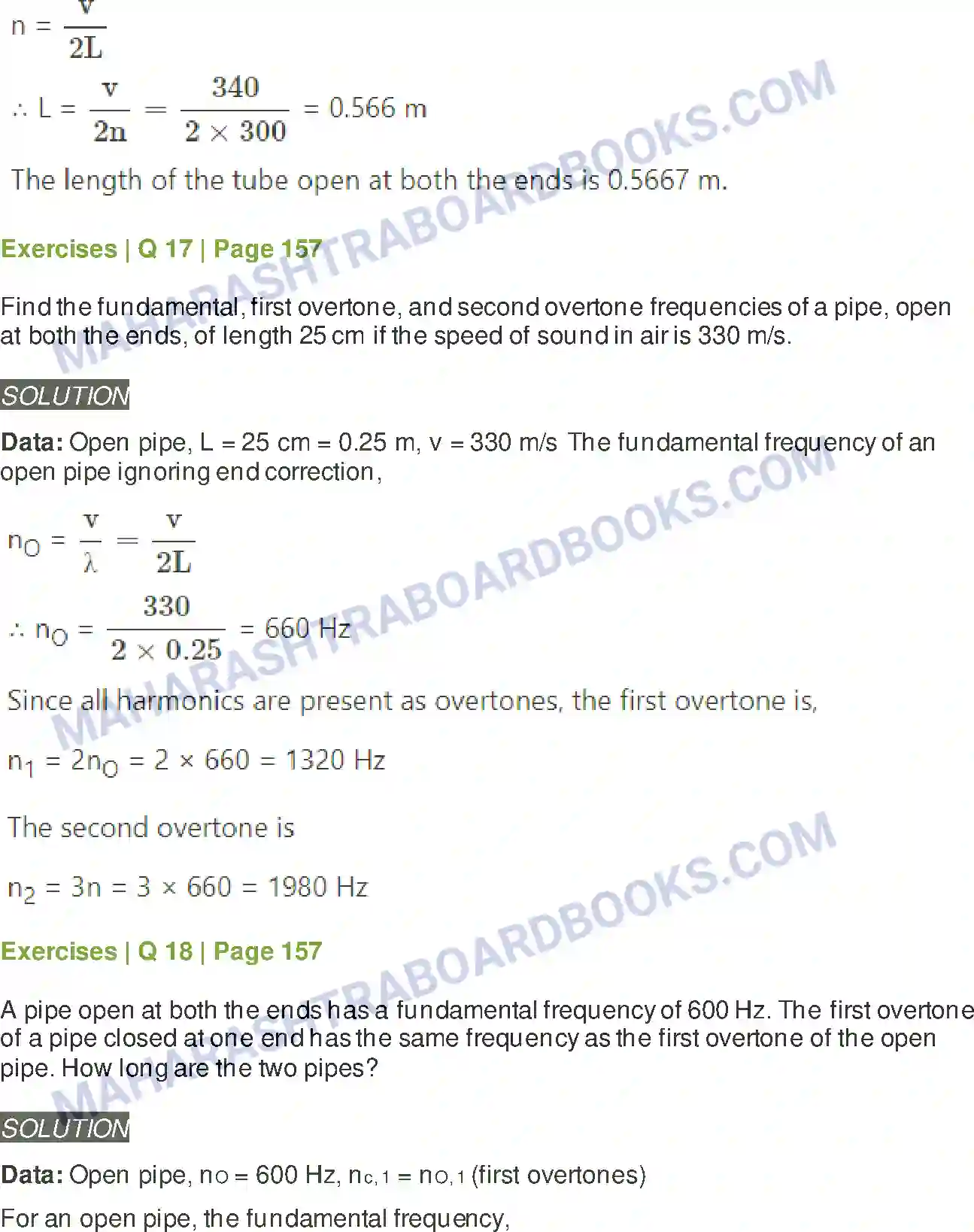 Maharashtra Board Solution class-12 Physics Superposition of Waves Image 16