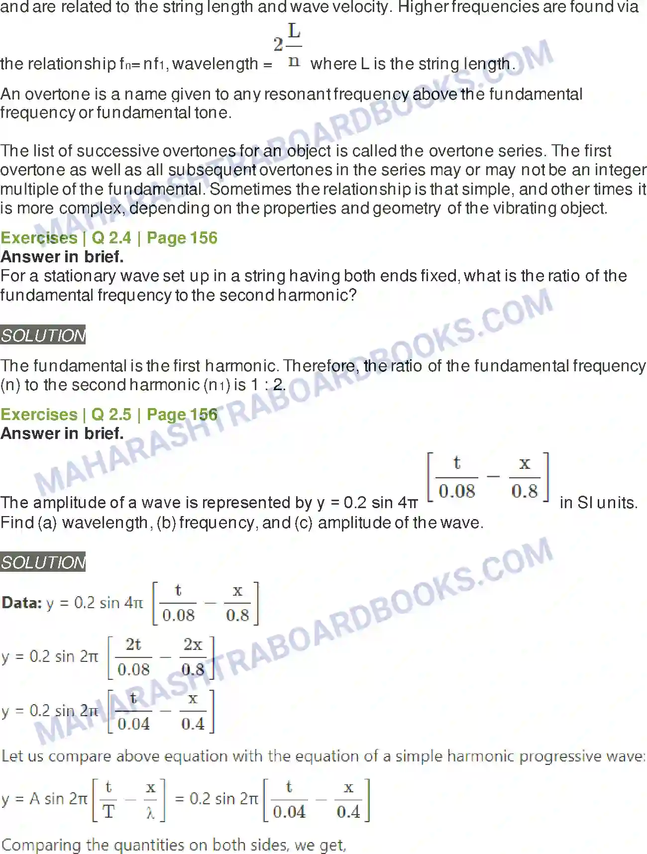 Maharashtra Board Solution class-12 Physics Superposition of Waves Image 4