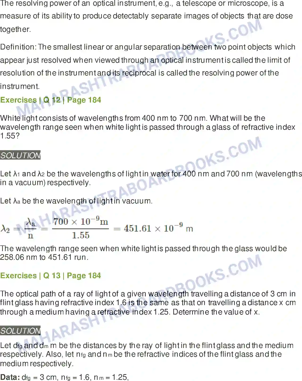 Maharashtra Board Solution Class-12 Physics Wave Optics Image 19