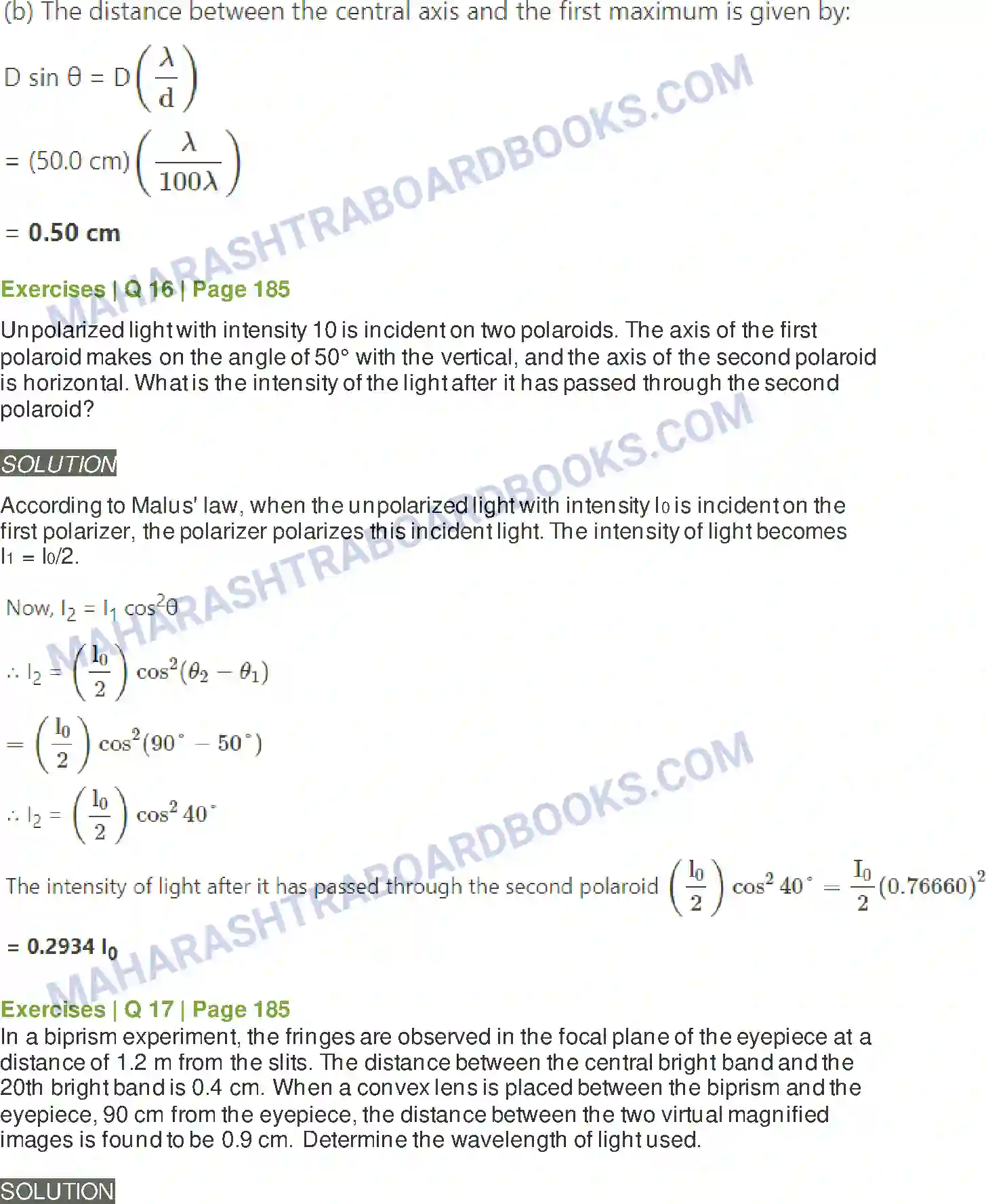 Maharashtra Board Solution Class-12 Physics Wave Optics Image 22