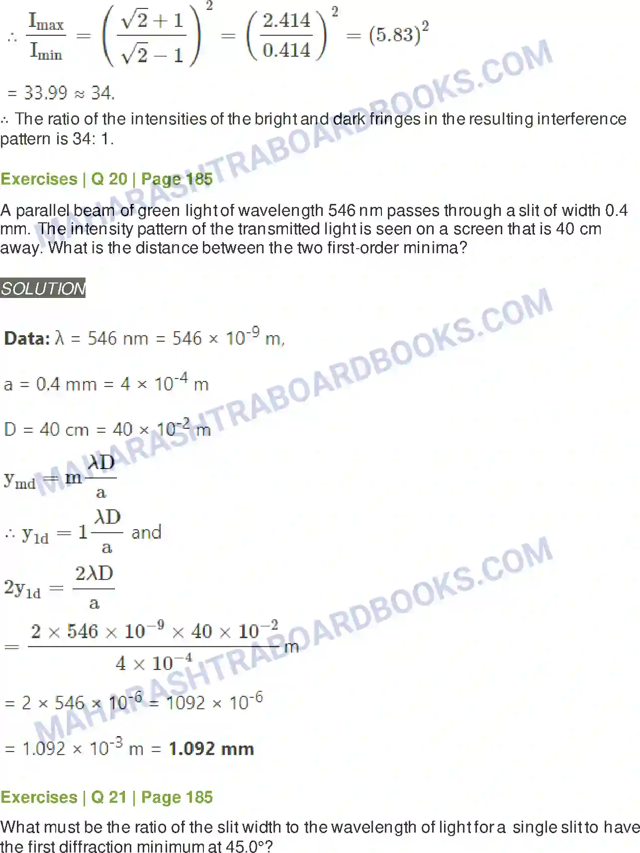 Maharashtra Board Solution Class-12 Physics Wave Optics Image 25