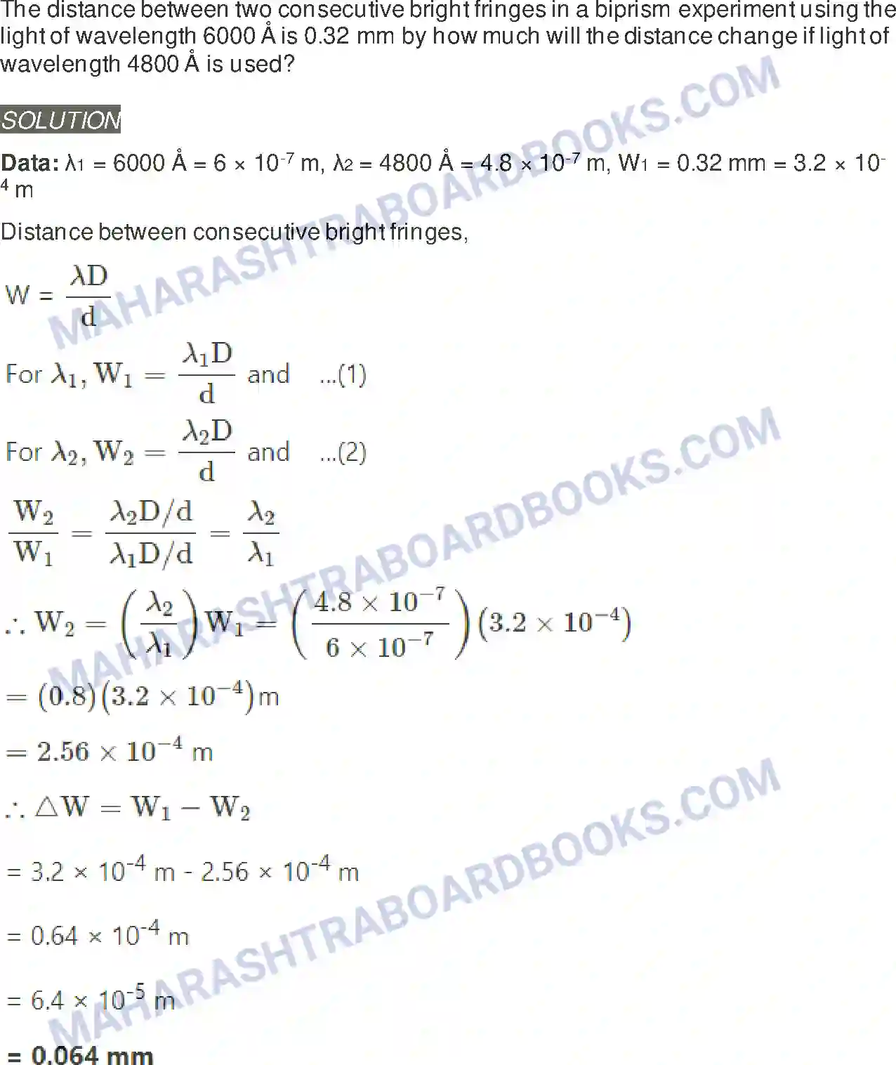 Maharashtra Board Solution Class-12 Physics Wave Optics Image 28