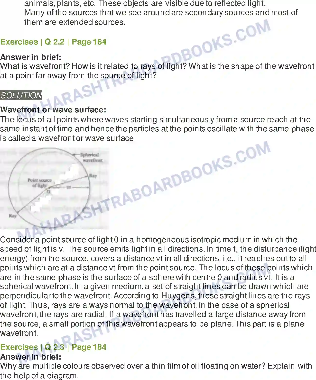 Maharashtra Board Solution Class-12 Physics Wave Optics Image 3