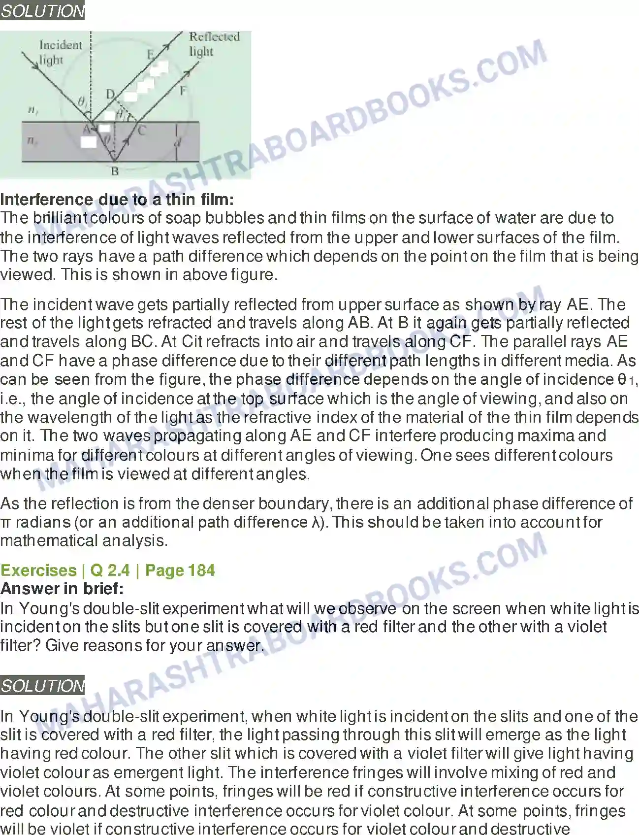 Maharashtra Board Solution Class-12 Physics Wave Optics Image 4