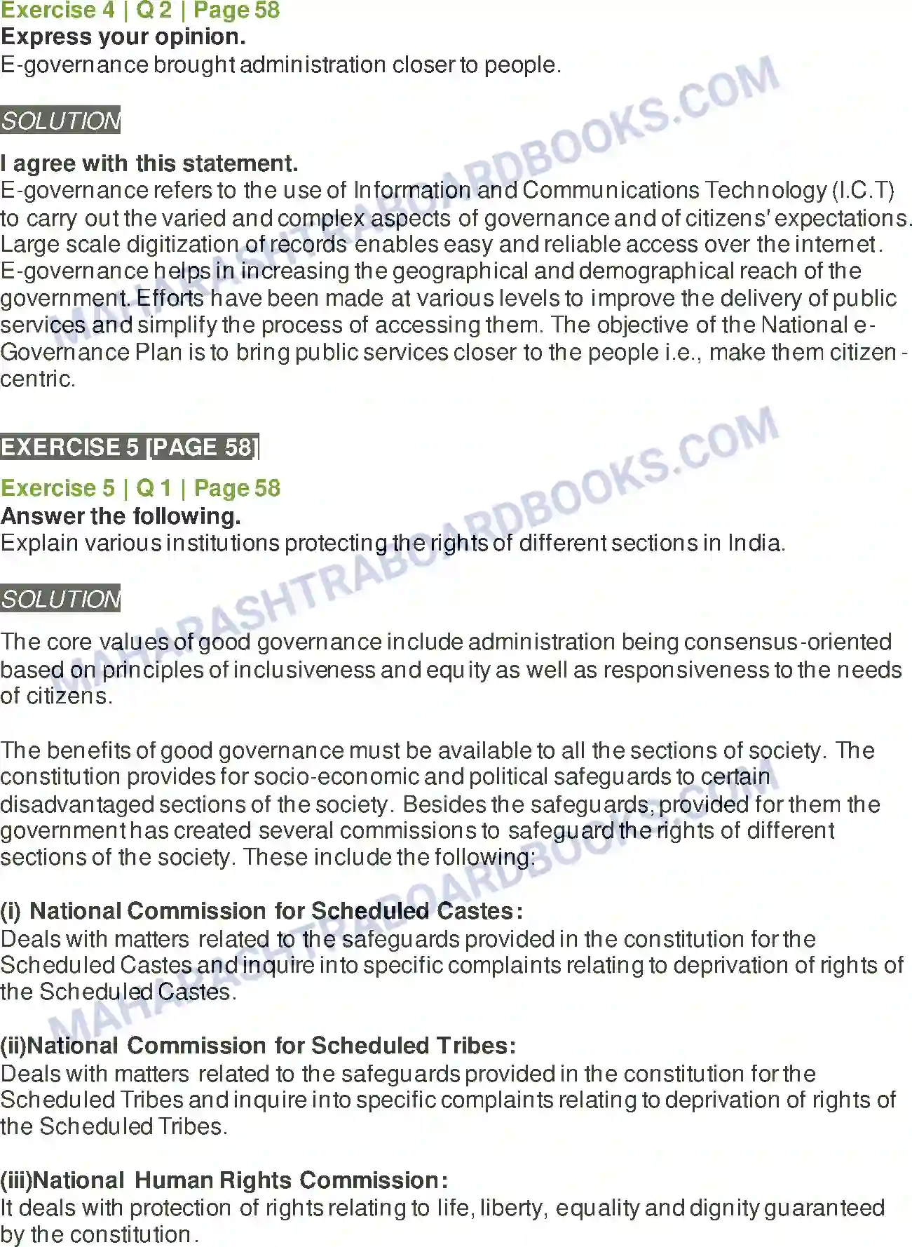 Maharashtra Board Solution Class-12 Political+Science Contemporary India Good Governance Image 4