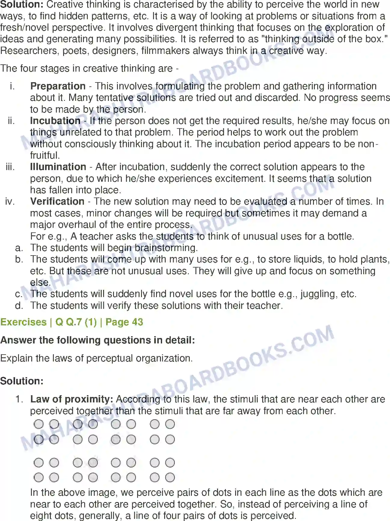 Maharashtra Board Solution class-12 Psychology Cognitive Processes Image 7