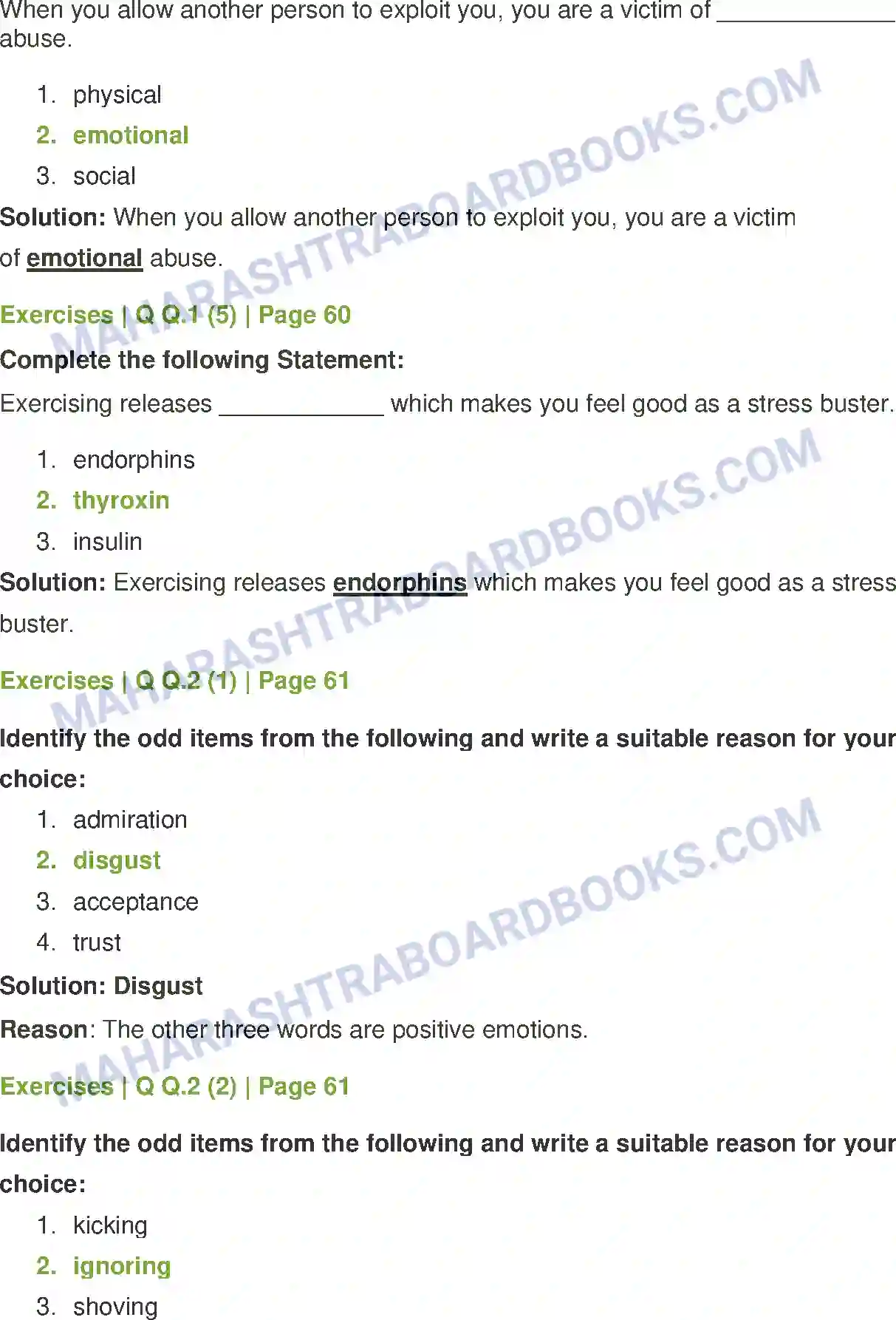 Maharashtra Board Solution class-12 Psychology Emotions Image 2