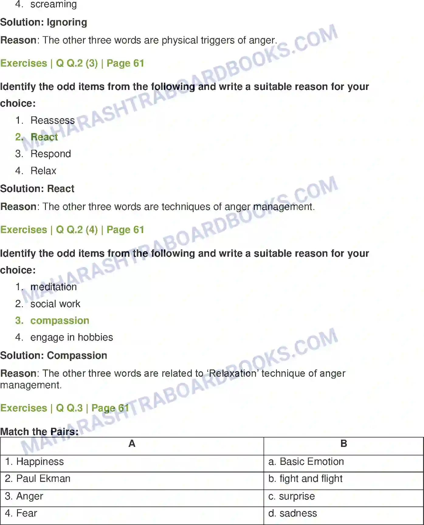 Maharashtra Board Solution class-12 Psychology Emotions Image 3