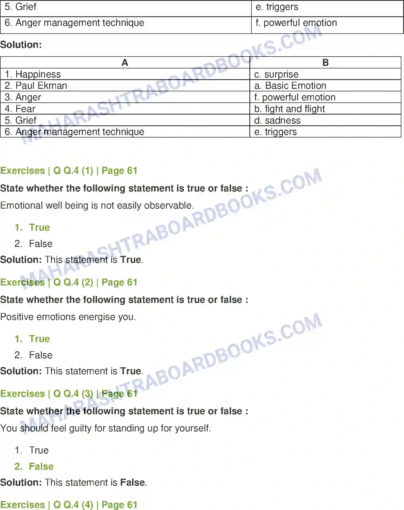 Maharashtra Board Solution class-12 Psychology Emotions Image 4