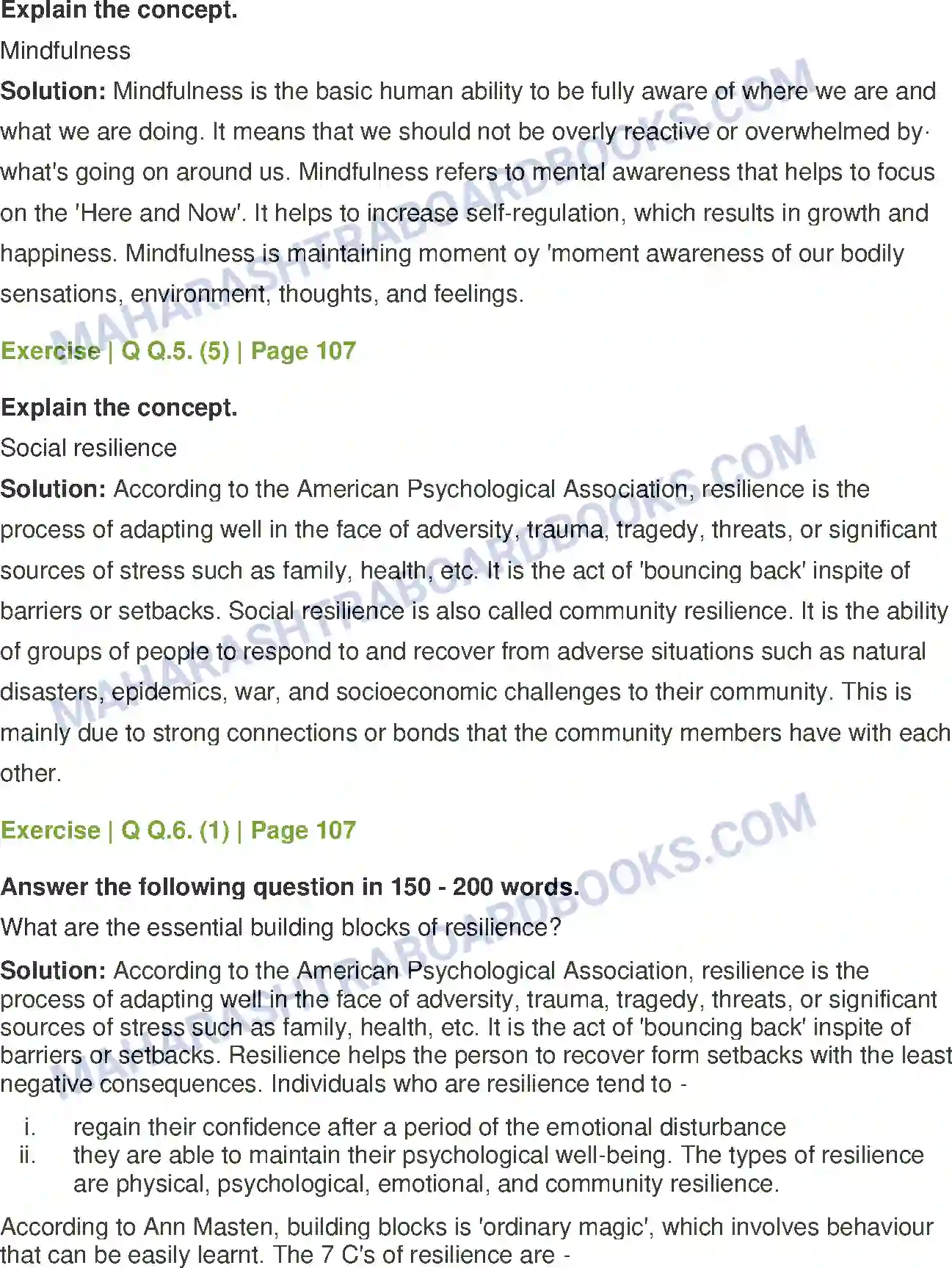 Maharashtra Board Solution class-12 Psychology Positive Psychology Image 7
