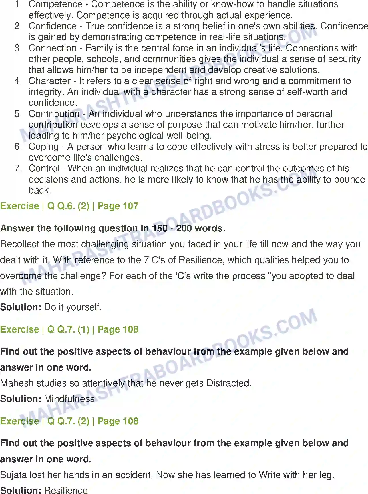 Maharashtra Board Solution class-12 Psychology Positive Psychology Image 8