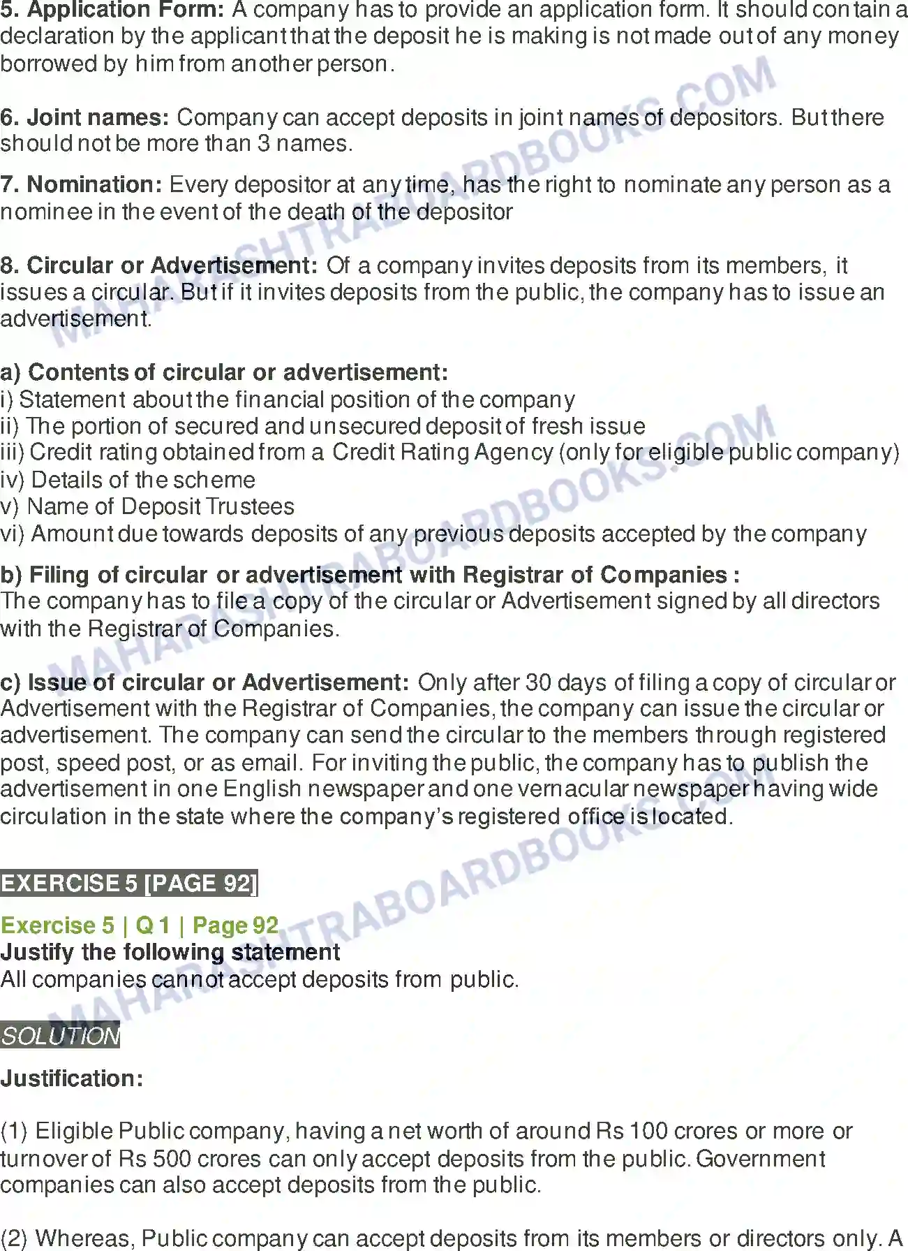 Maharashtra Board Solution Class-12 Secretarial+Practice Deposits Image 24