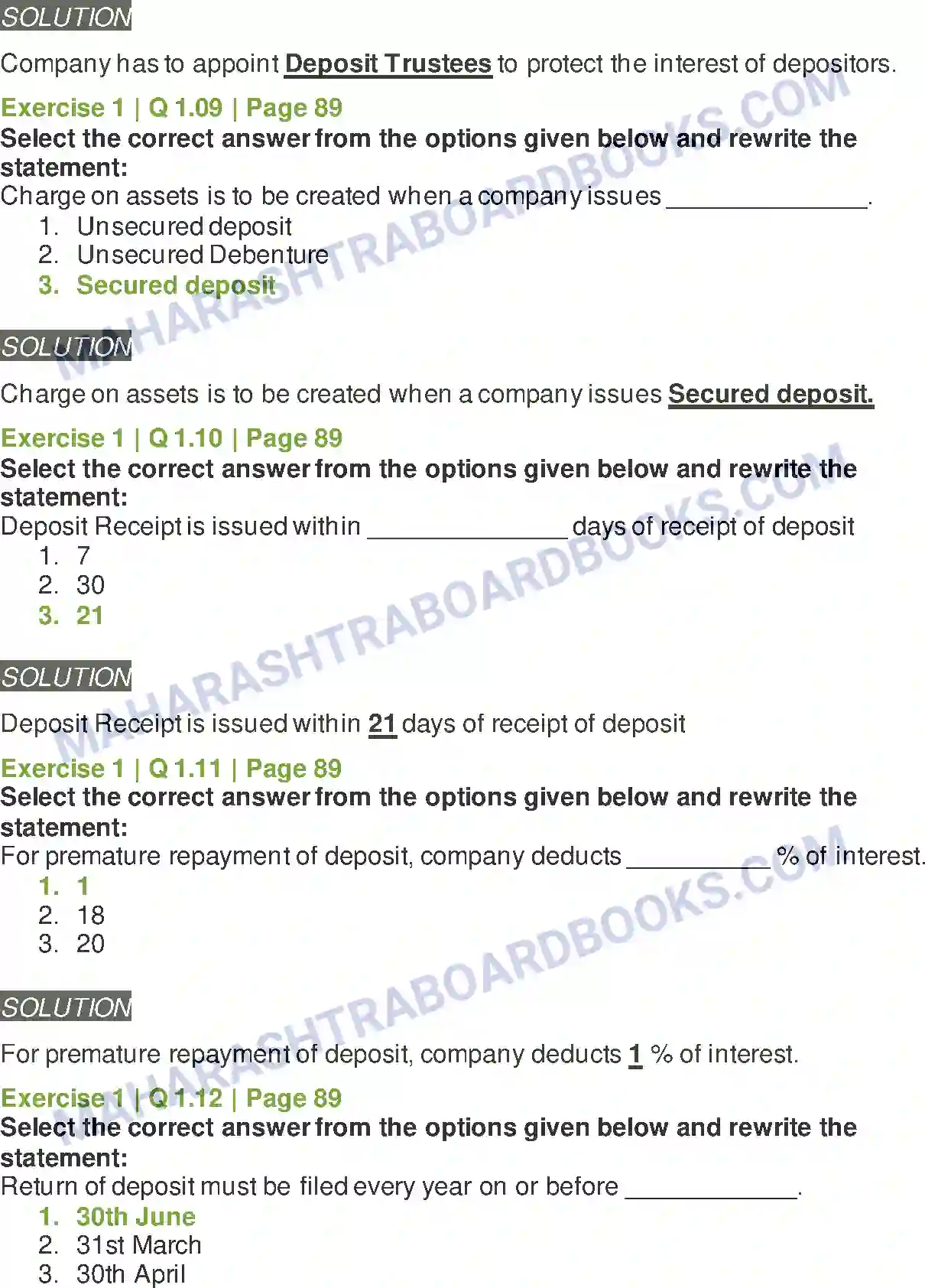 Maharashtra Board Solution Class-12 Secretarial+Practice Deposits Image 3