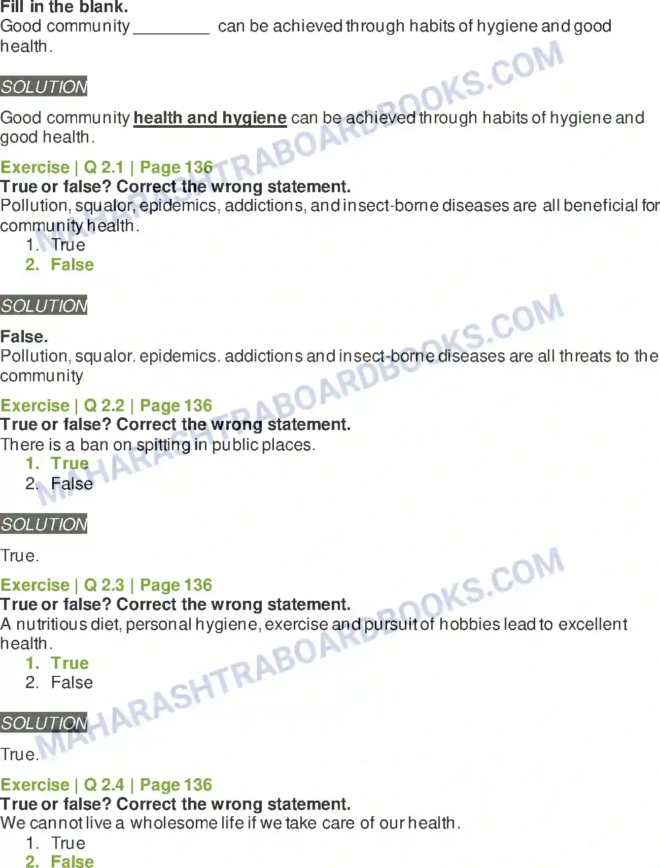 Maharashtra Board Solution Class-5 Environmental+Studies+-+1 Community Health and Hygiene Image 3