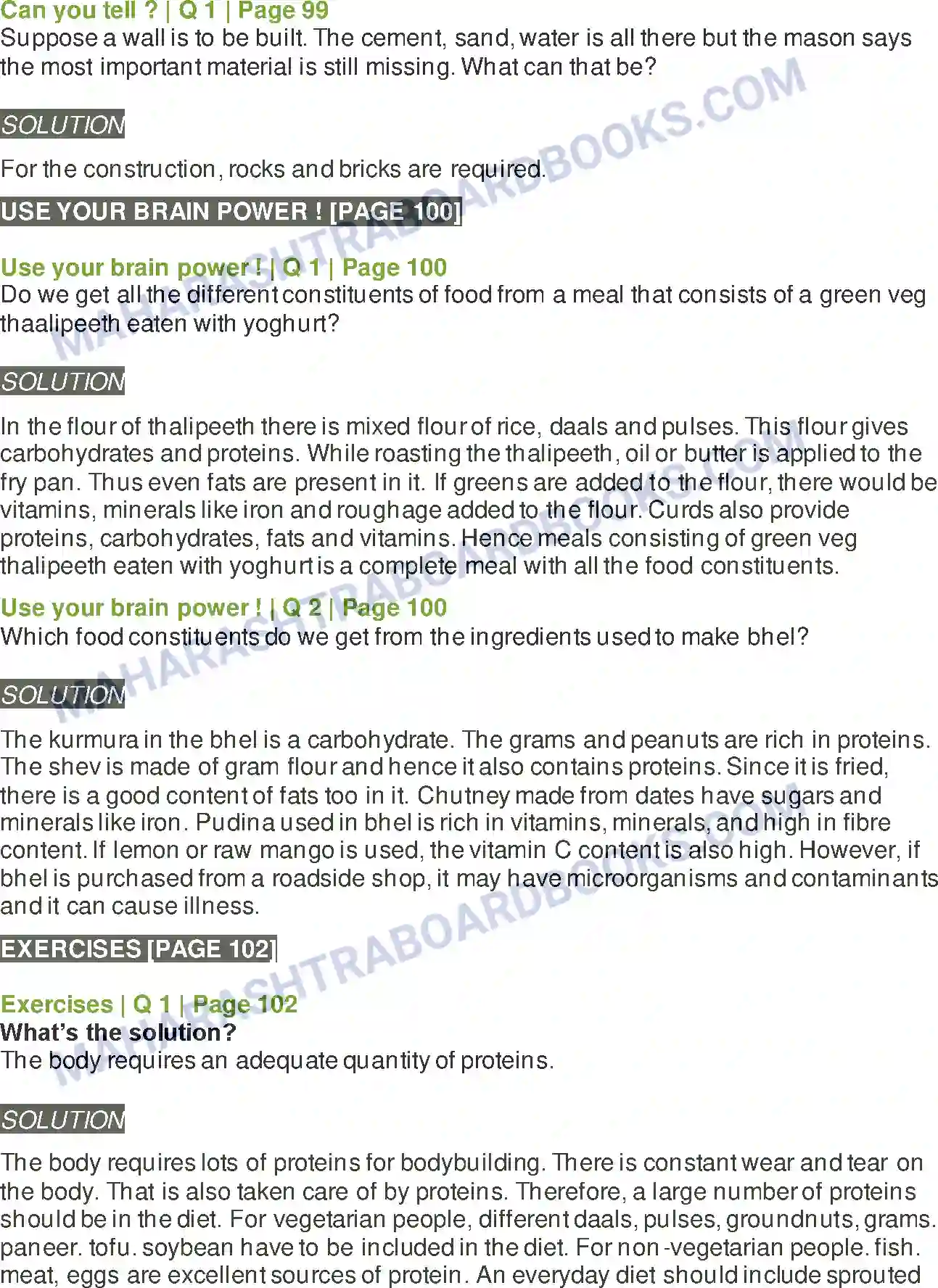 Maharashtra Board Solution Class-5 Environmental+Studies+-+1 Constituents of Food Image 3