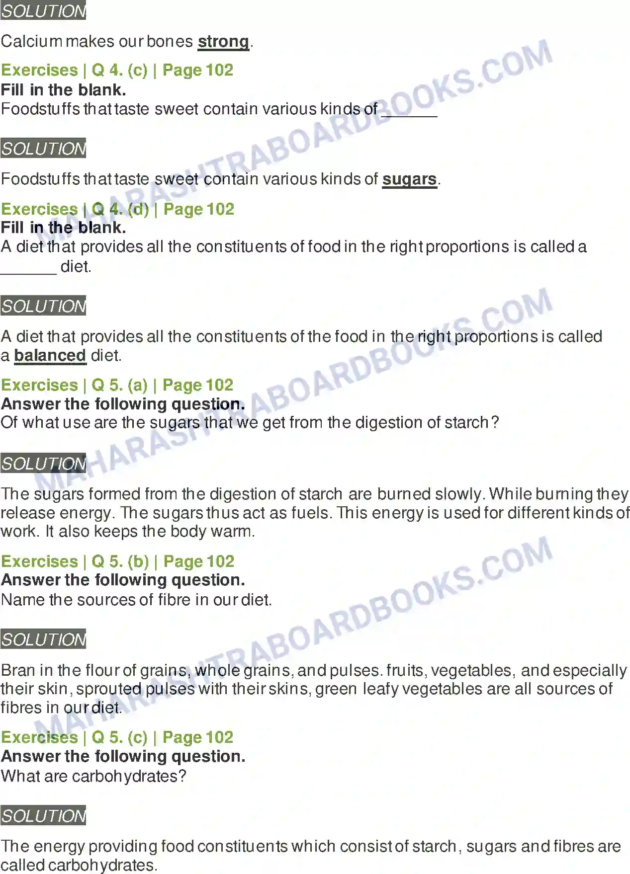 Maharashtra Board Solution Class-5 Environmental+Studies+-+1 Constituents of Food Image 5