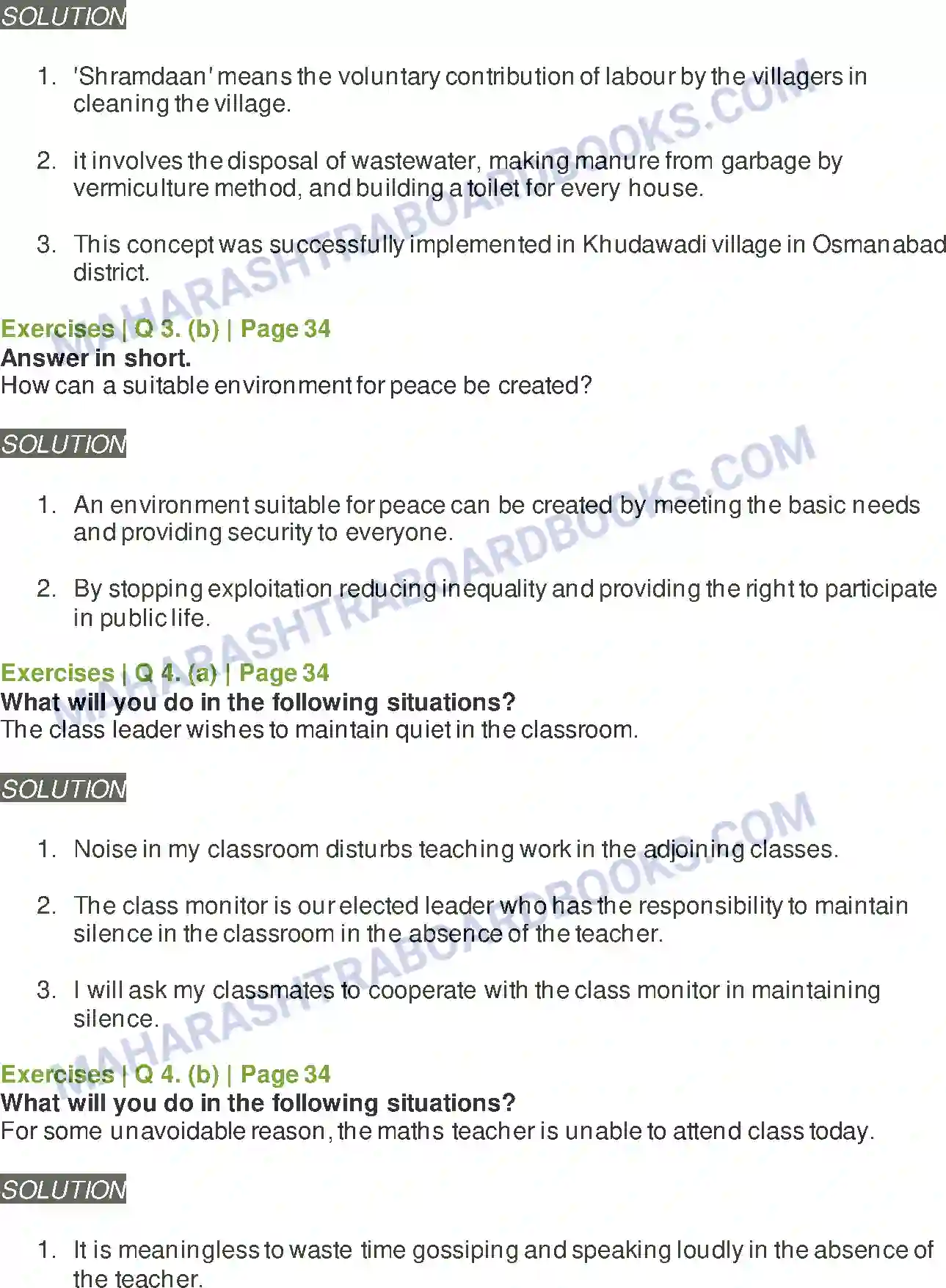 Maharashtra Board Solution Class-5 Environmental+Studies+-+1 Let Us Solve Our Own Problems Image 2