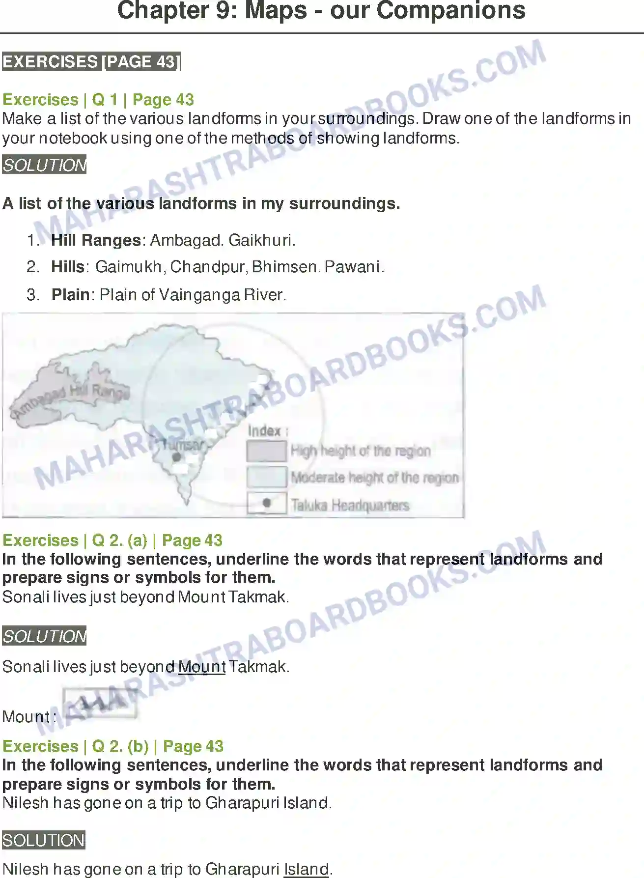 Maharashtra Board Solution Class-5 Environmental+Studies+-+1 Maps - Our Companions Image 1