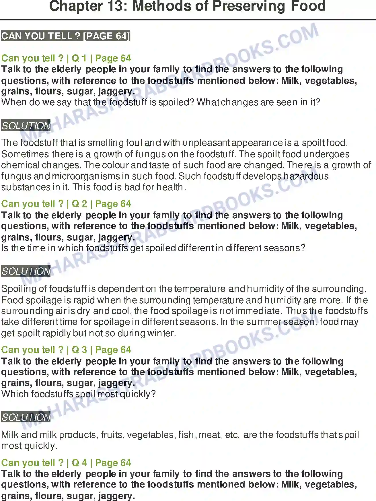 Maharashtra Board Solution Class-5 Environmental+Studies+-+1 Methods of Preserving Food Image 1