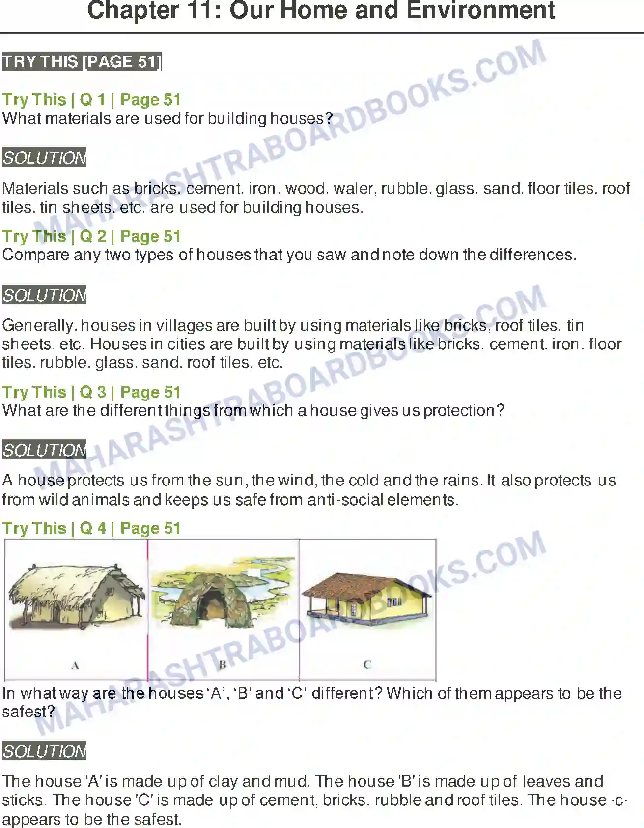 Maharashtra Board Solution Class-5 Environmental+Studies+-+1 Our Home and Environment Image 1
