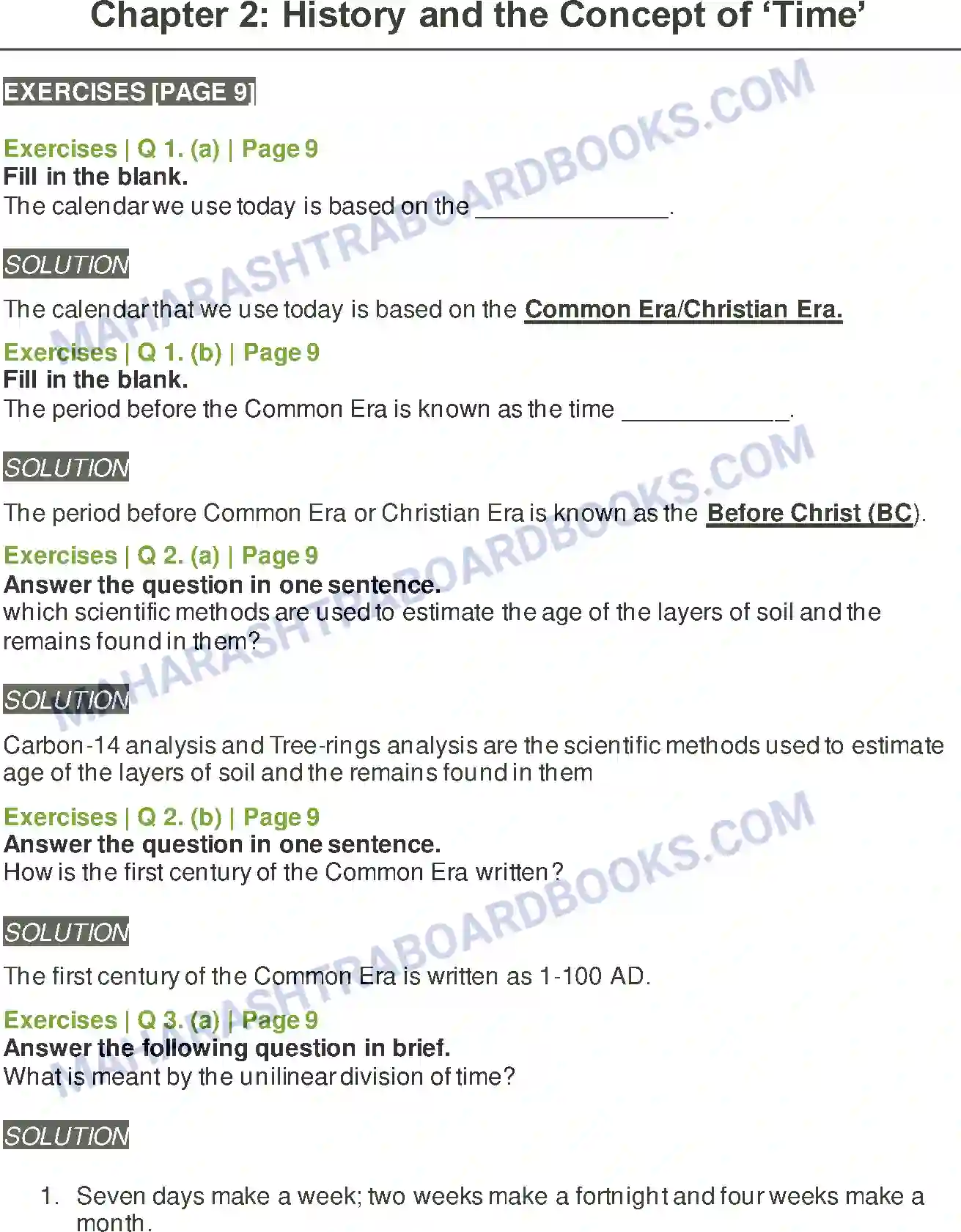 Maharashtra Board Solution Class-5 Environmental+Studies+-+2 History and the Concept of ‘Time’ Image 1