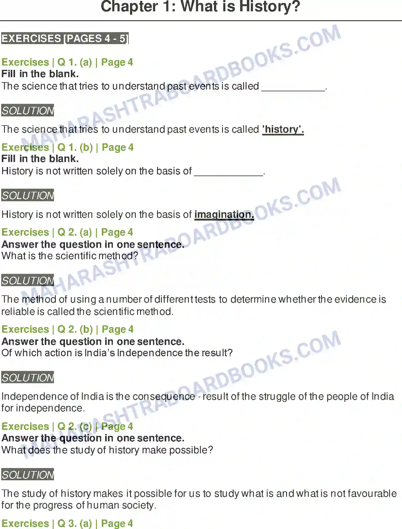 Maharashtra Board Solution Class-5 Environmental+Studies+-+2 What is History Image 1