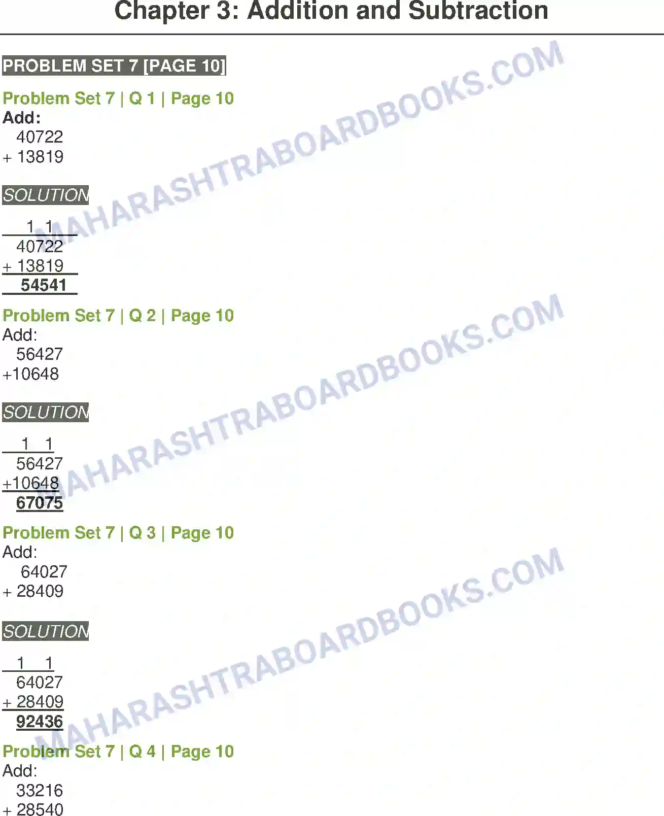 Maharashtra Board Solution Class-5 Mathematics Addition and Subtraction Image 1