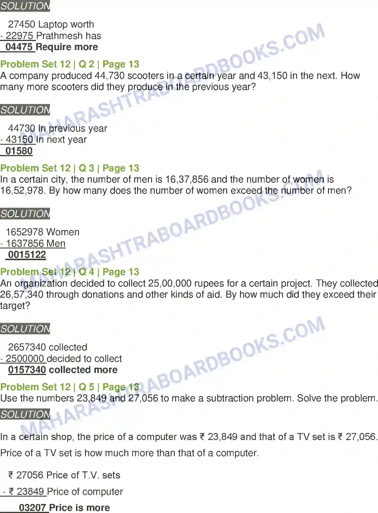 Maharashtra Board Solution Class-5 Mathematics Addition and Subtraction Image 9