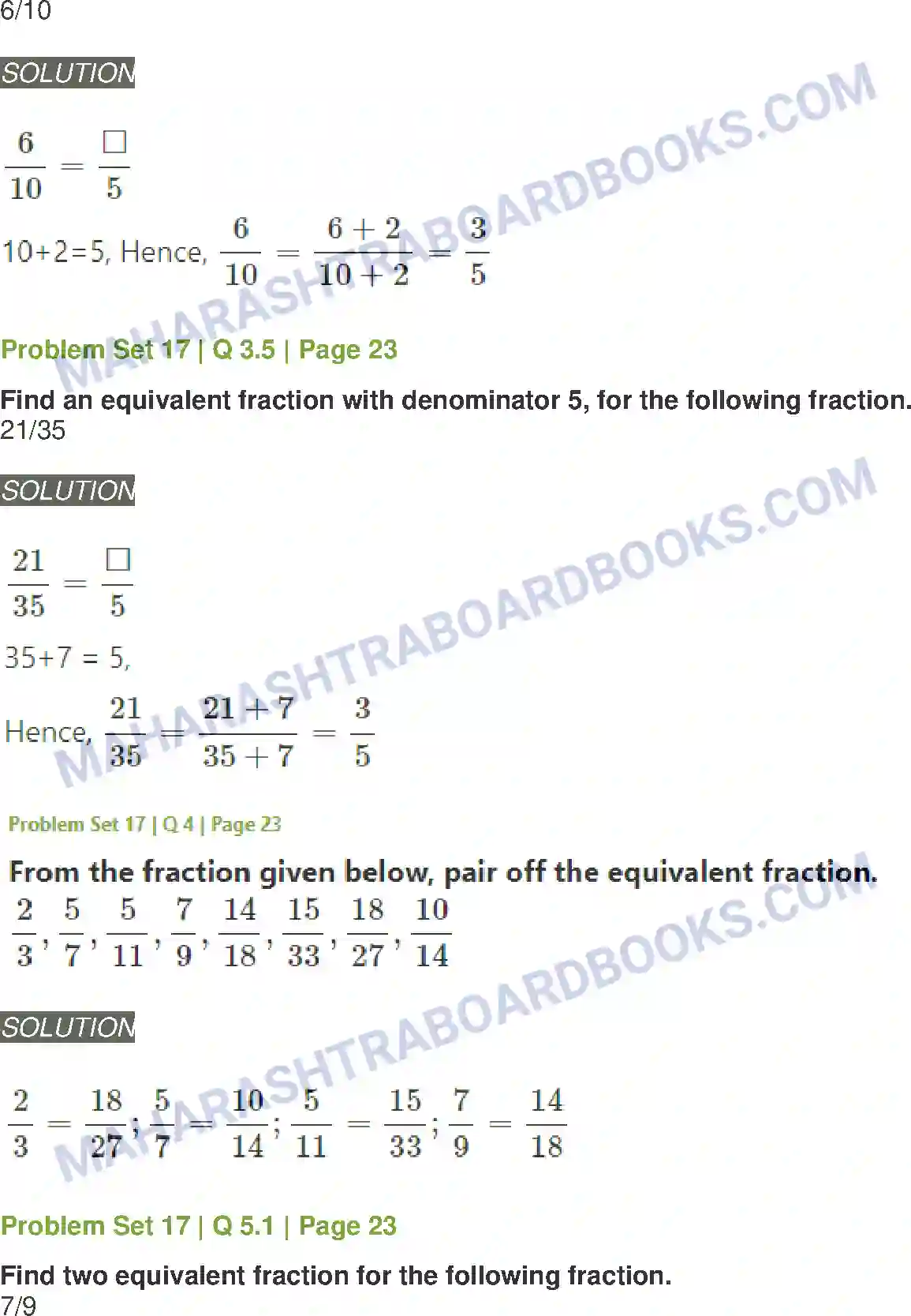 Maharashtra Board Solution Class-5 Mathematics Fractions Image 6