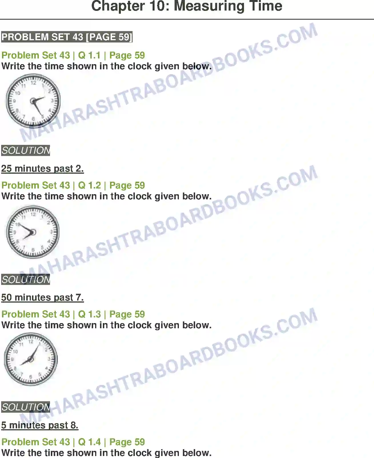 Maharashtra Board Solution Class-5 Mathematics Measuring Time Image 1