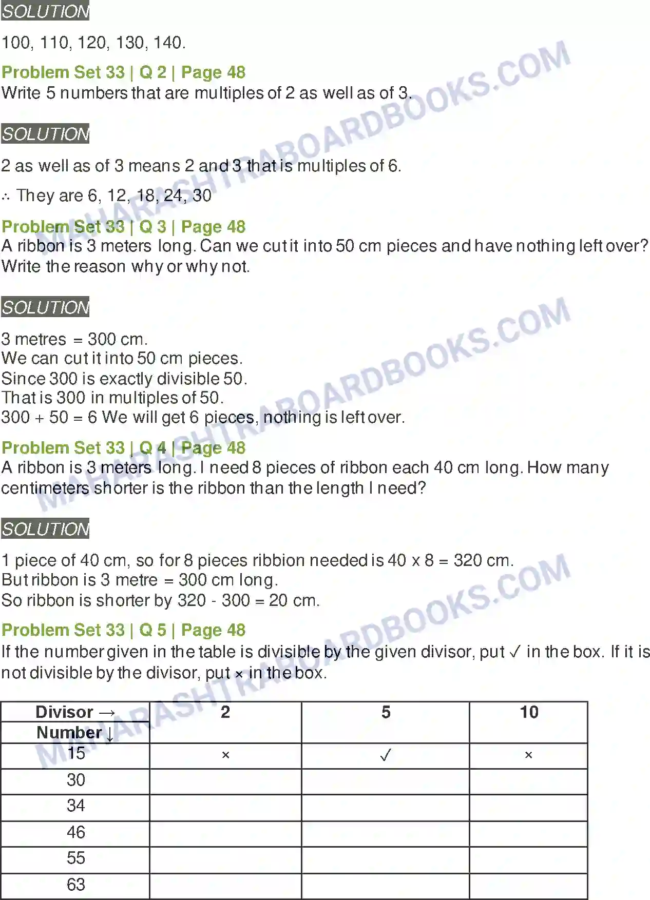 Maharashtra Board Solution Class-5 Mathematics Multiples and Factors Image 3