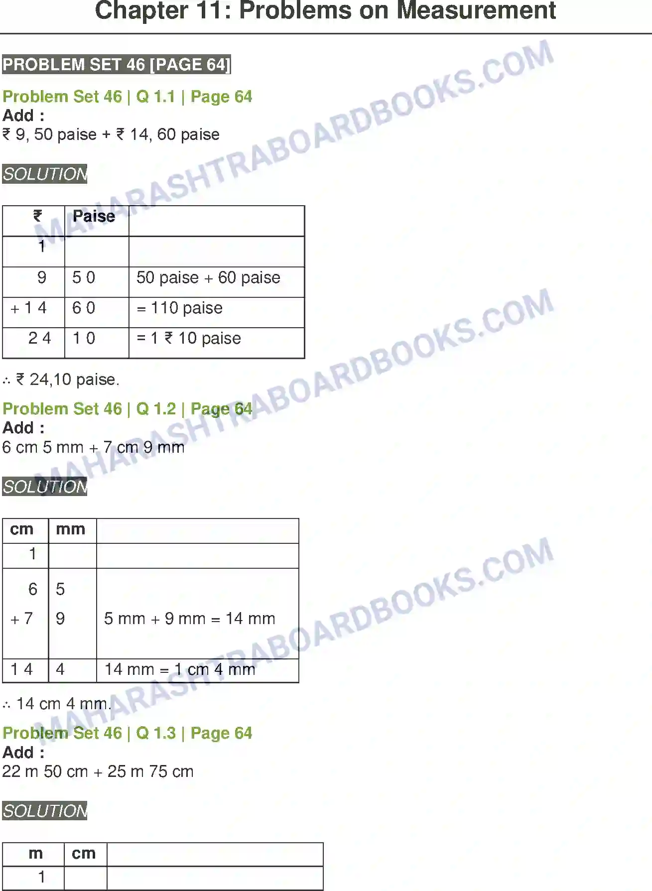 Maharashtra Board Solution Class-5 Mathematics Problems on Measurement Image 1