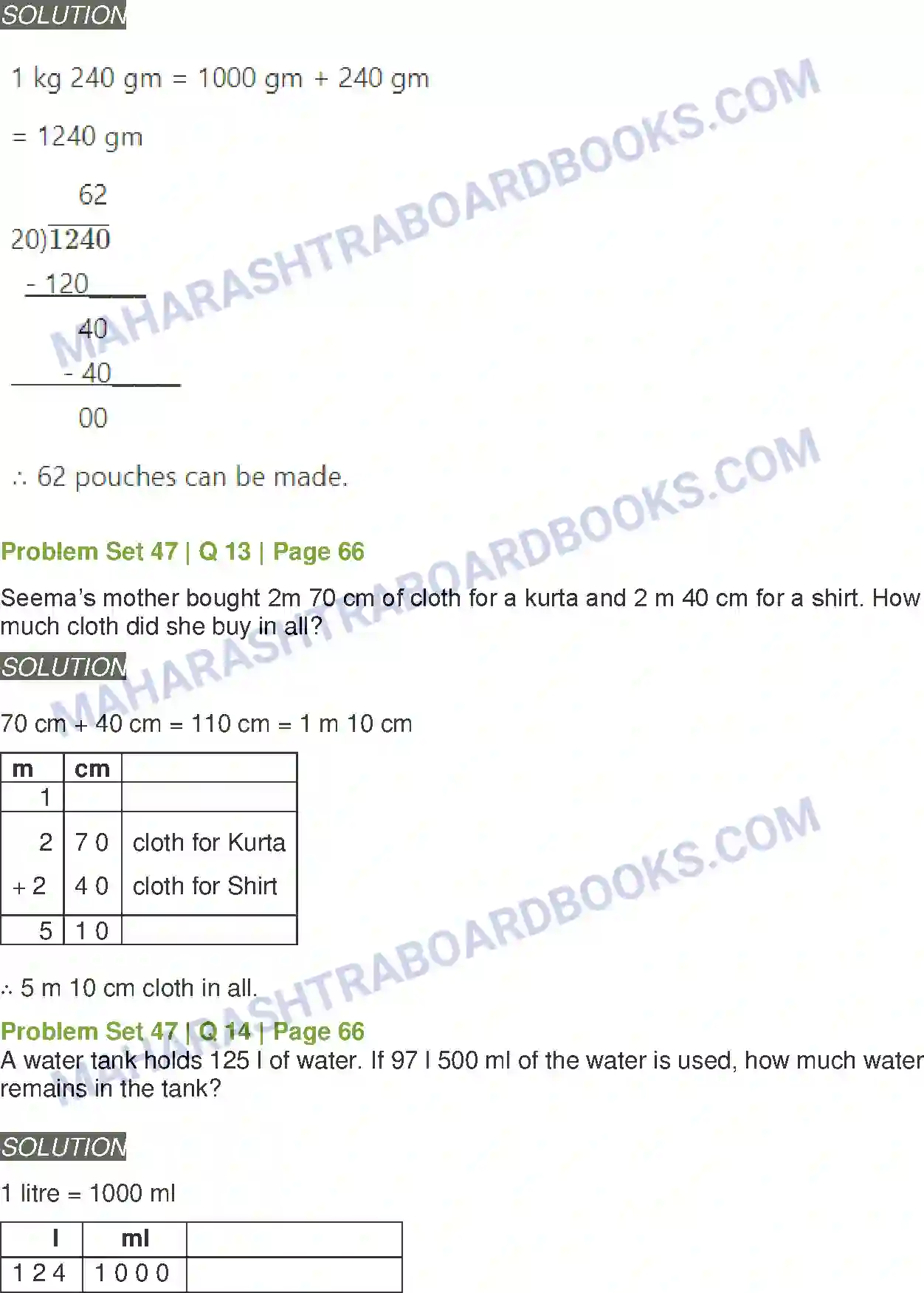 Maharashtra Board Solution Class-5 Mathematics Problems on Measurement Image 10