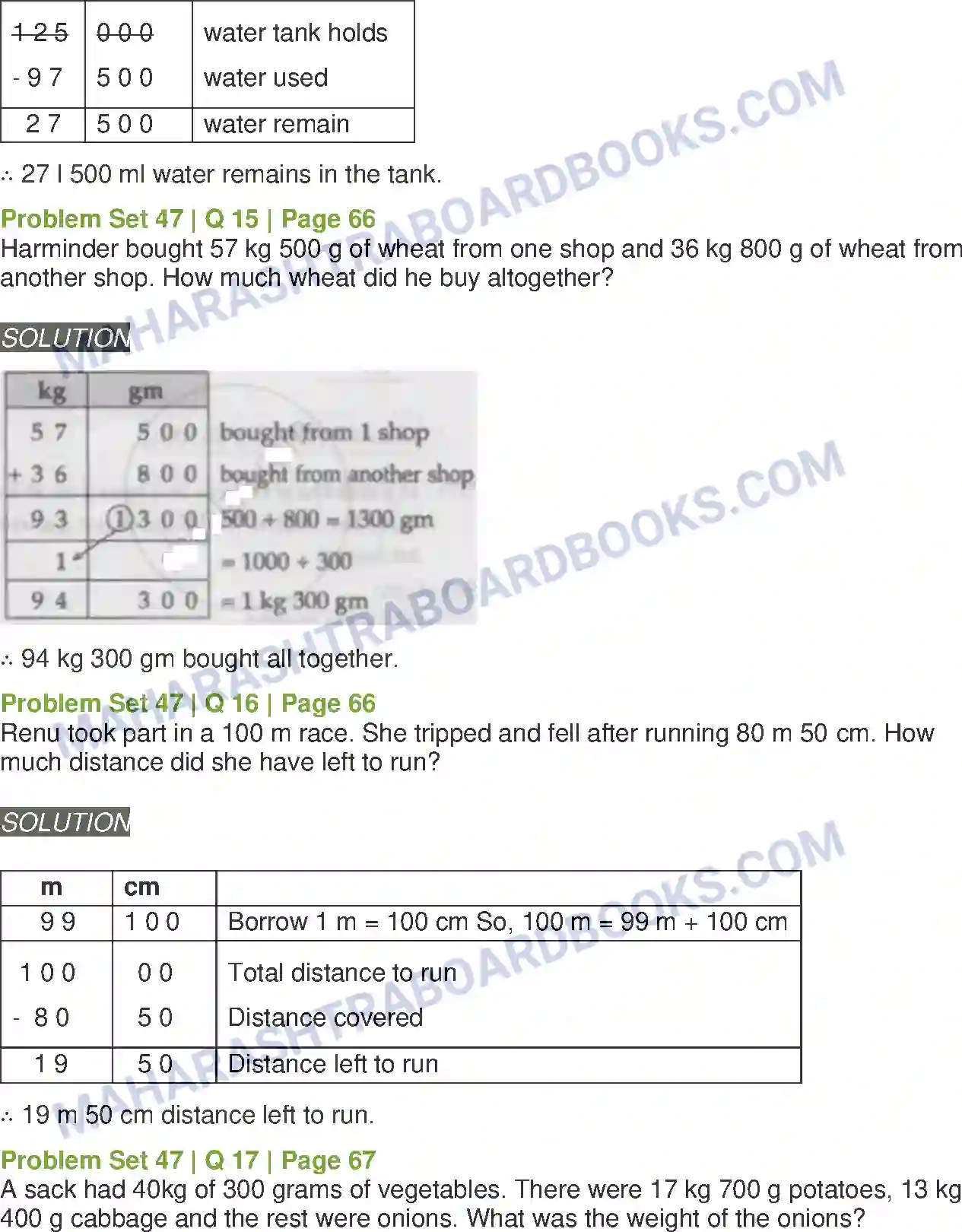 Maharashtra Board Solution Class-5 Mathematics Problems on Measurement Image 11