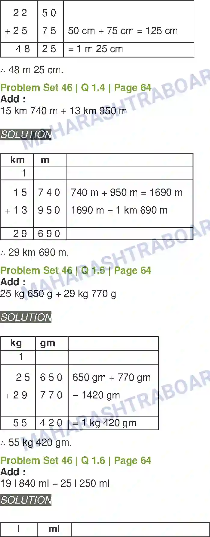 Maharashtra Board Solution Class-5 Mathematics Problems on Measurement Image 2