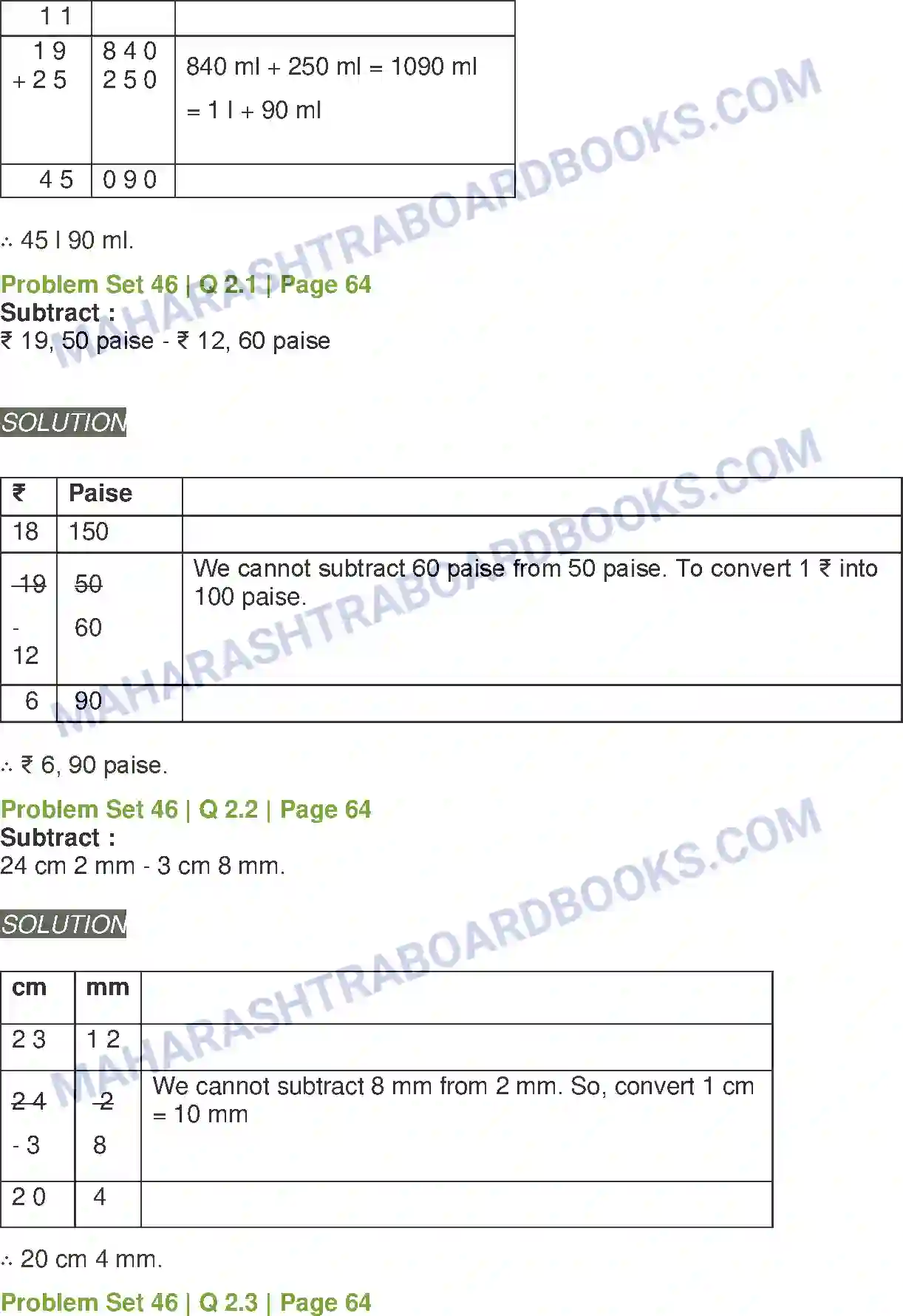 Maharashtra Board Solution Class-5 Mathematics Problems on Measurement Image 3