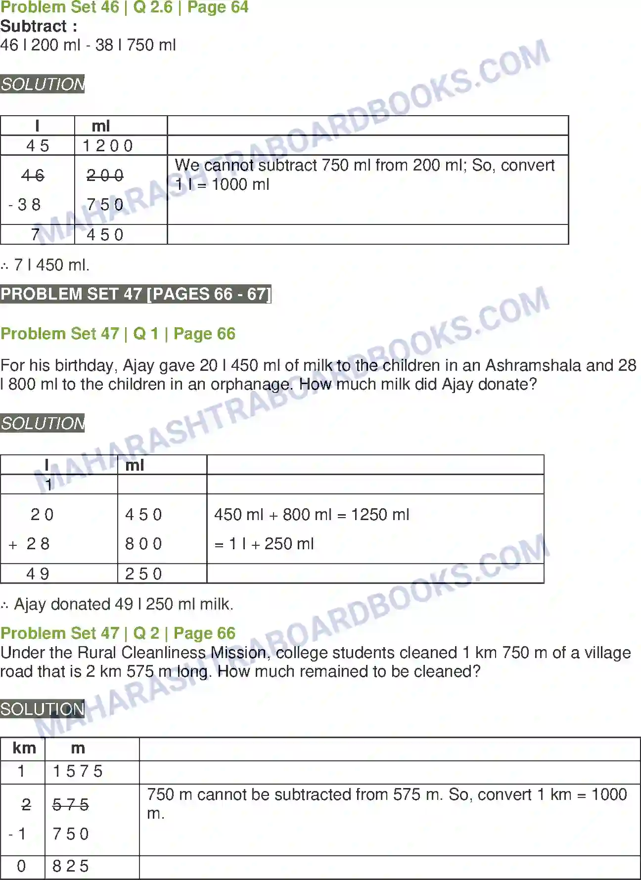 Maharashtra Board Solution Class-5 Mathematics Problems on Measurement Image 5
