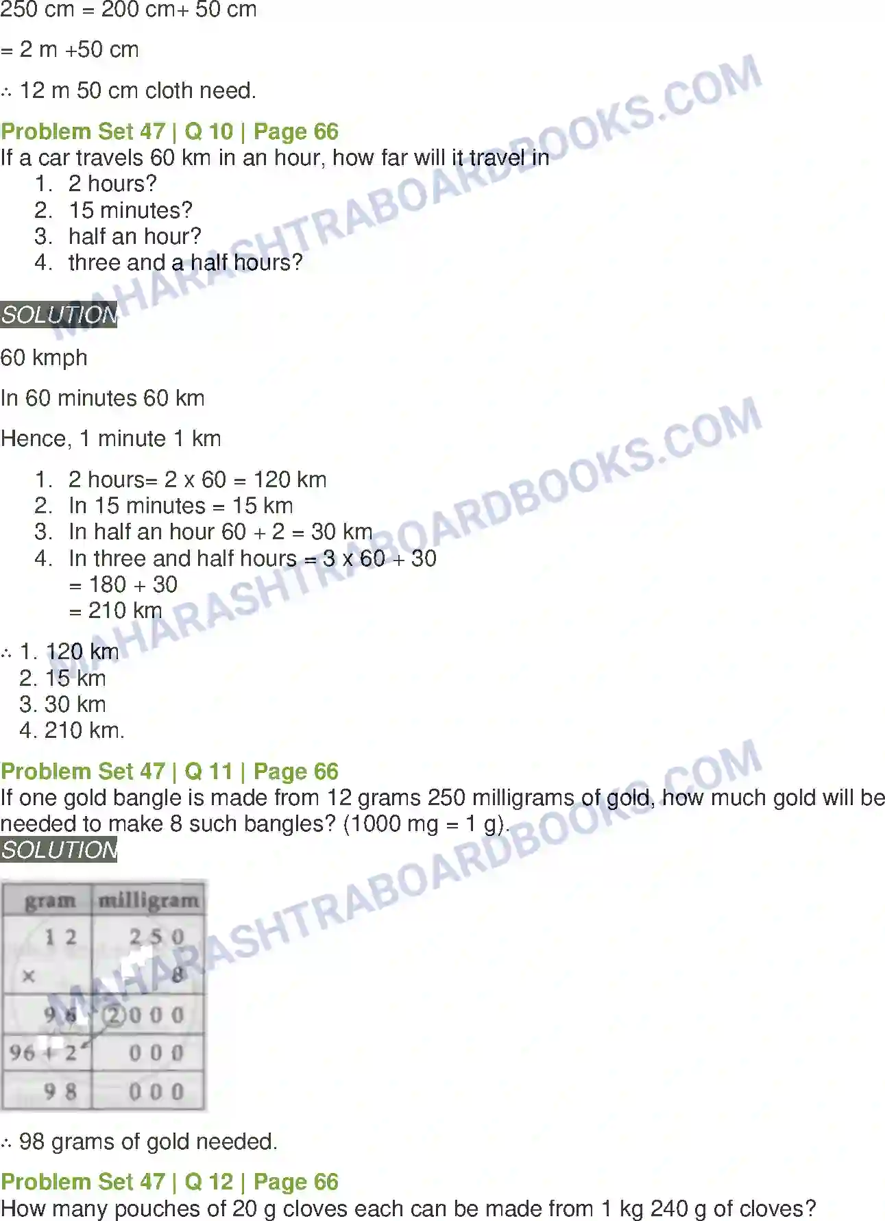 Maharashtra Board Solution Class-5 Mathematics Problems on Measurement Image 9