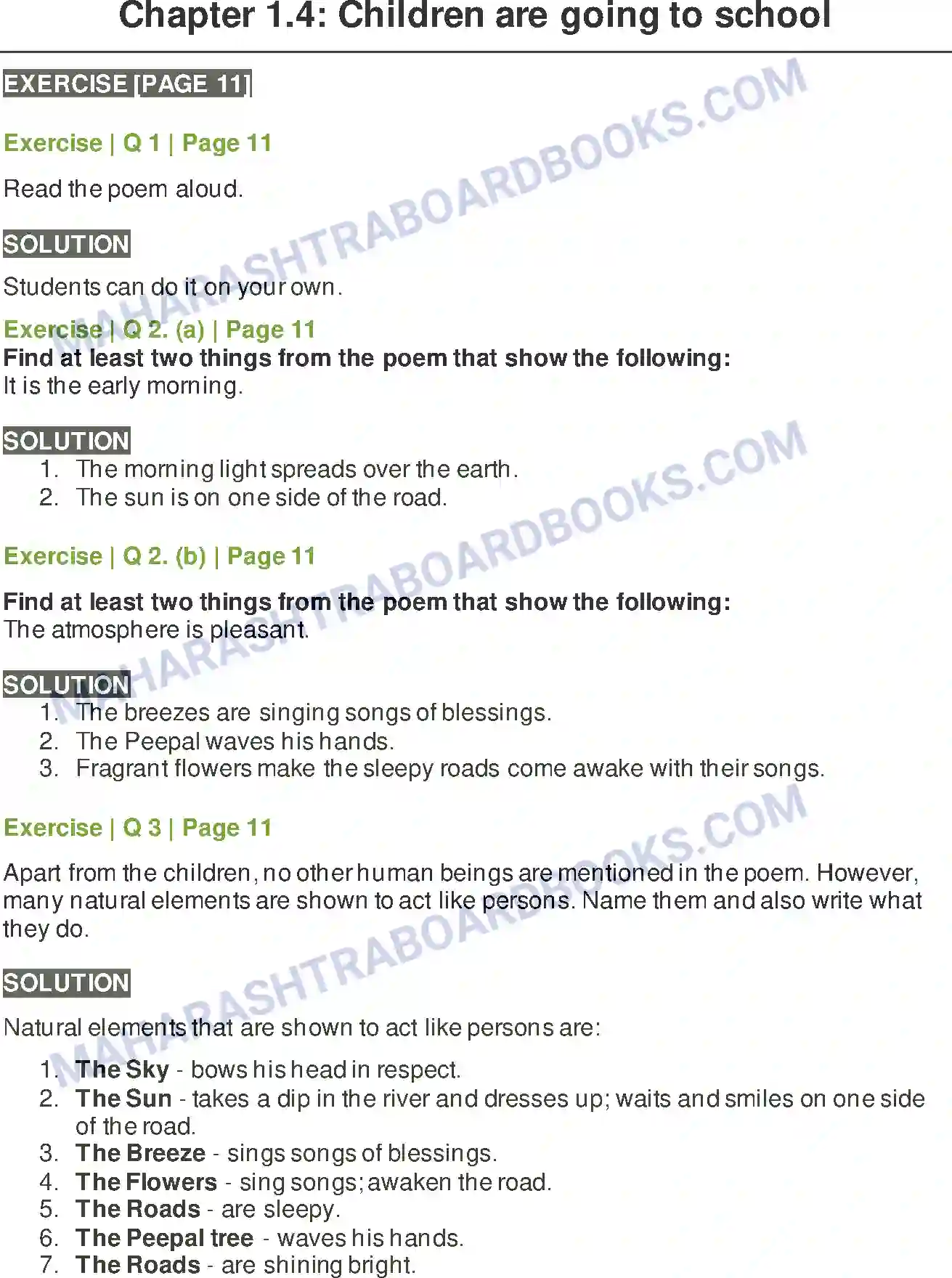 Maharashtra Board Solution Class-6 English Children are going to school ... Image 1