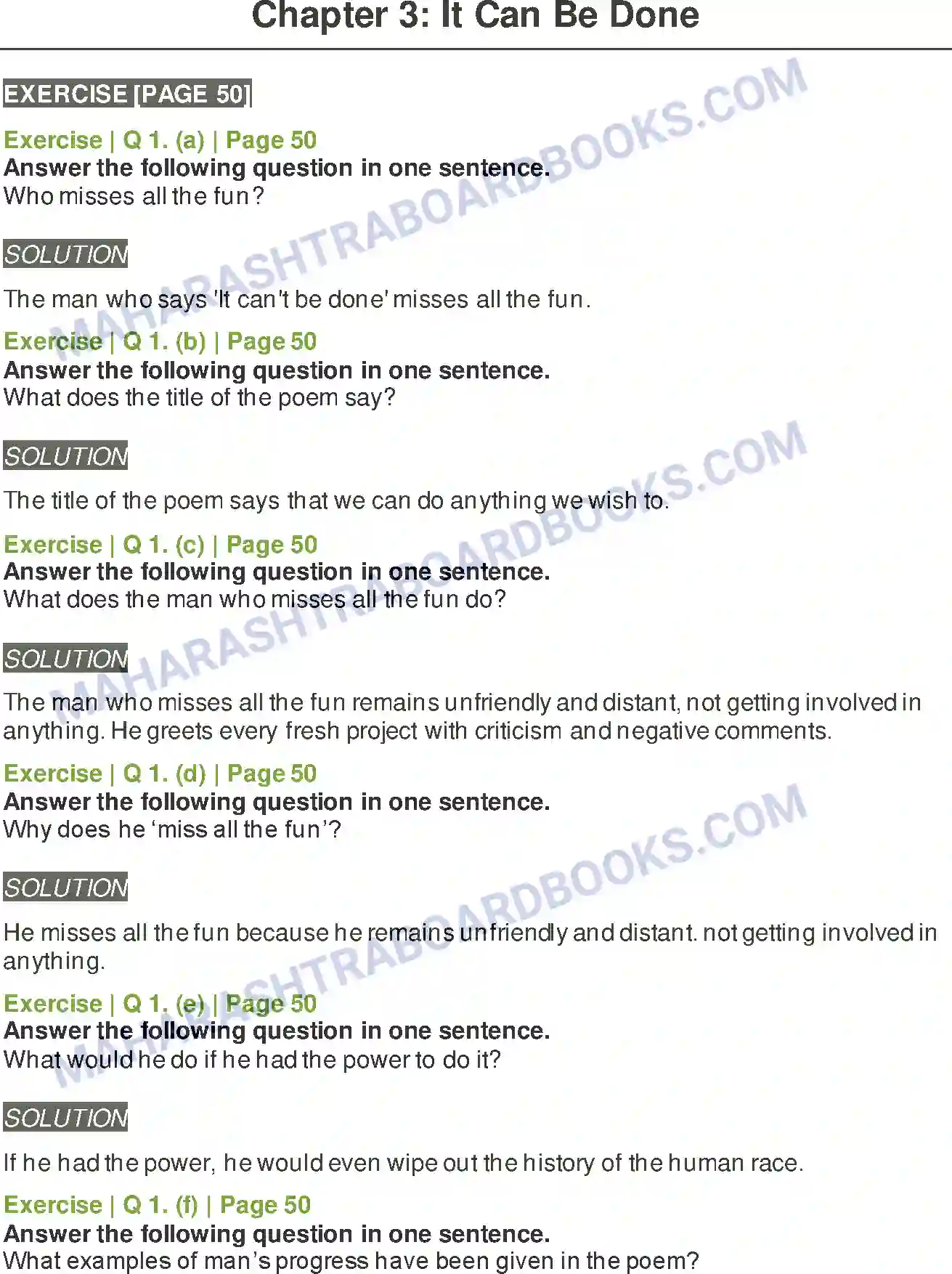 Maharashtra Board Solution Class-6 English It Can Be Done Image 1