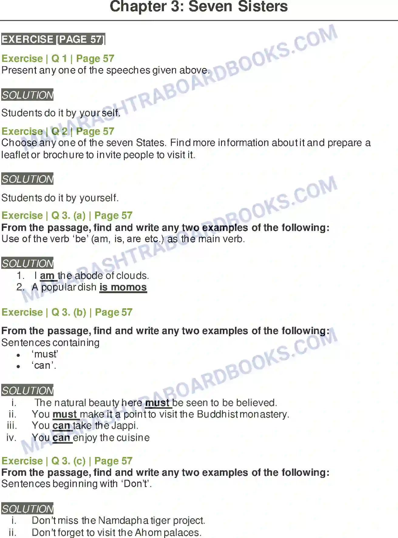 Maharashtra Board Solution Class-6 English Seven Sisters Image 1