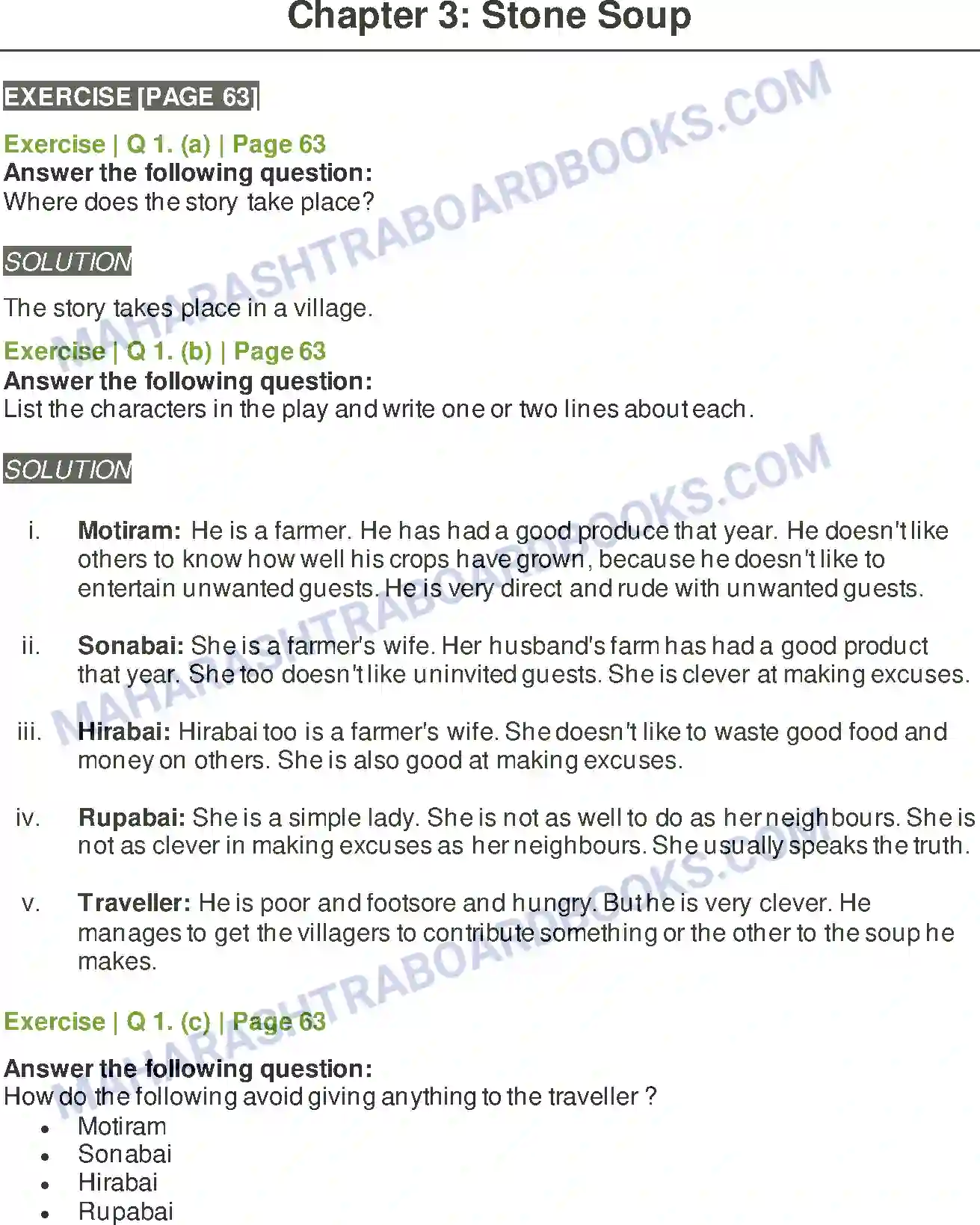 Maharashtra Board Solution Class-6 English Stone Soup Image 1