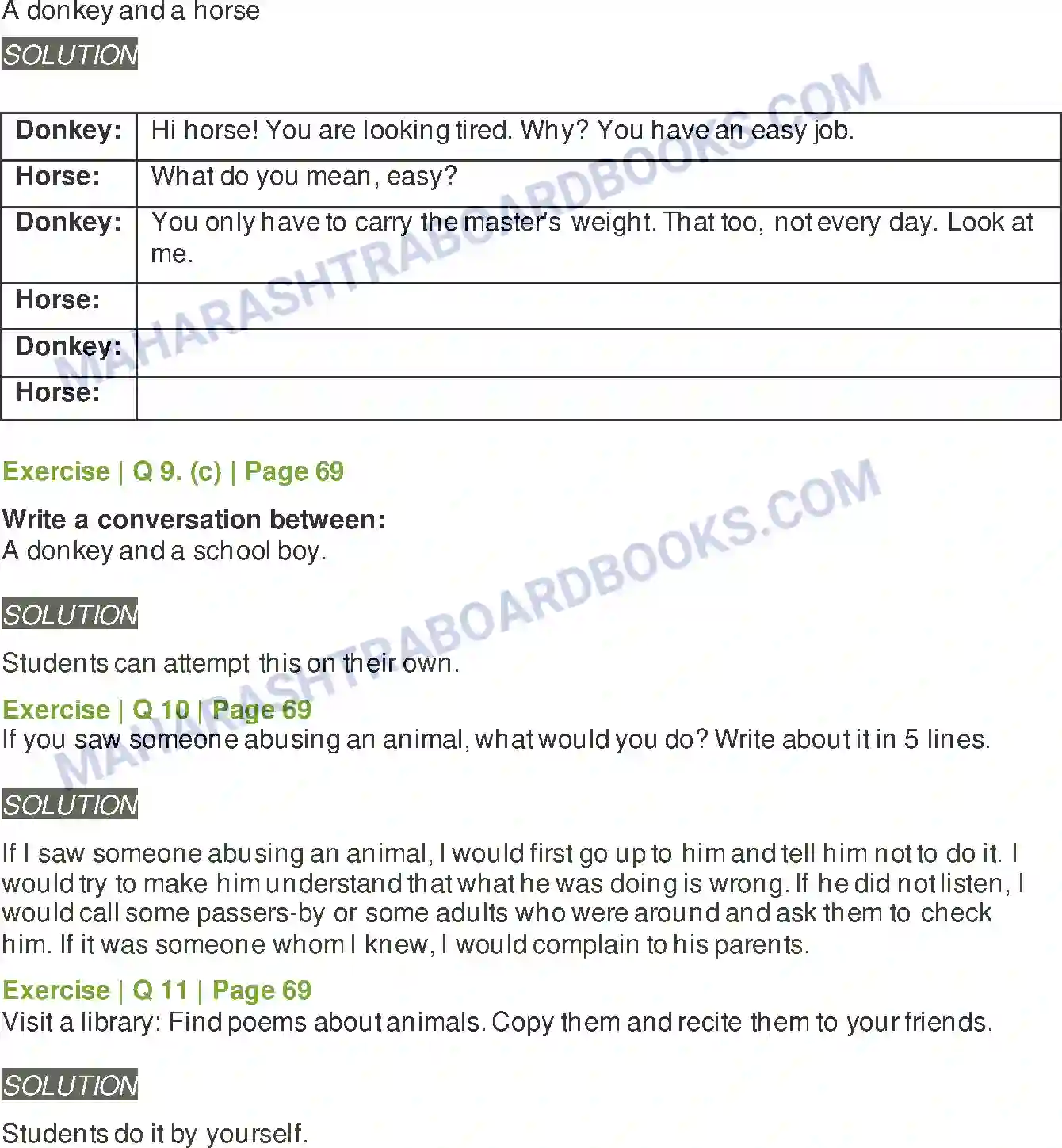 Maharashtra Board Solution Class-6 English The Donkey Image 5