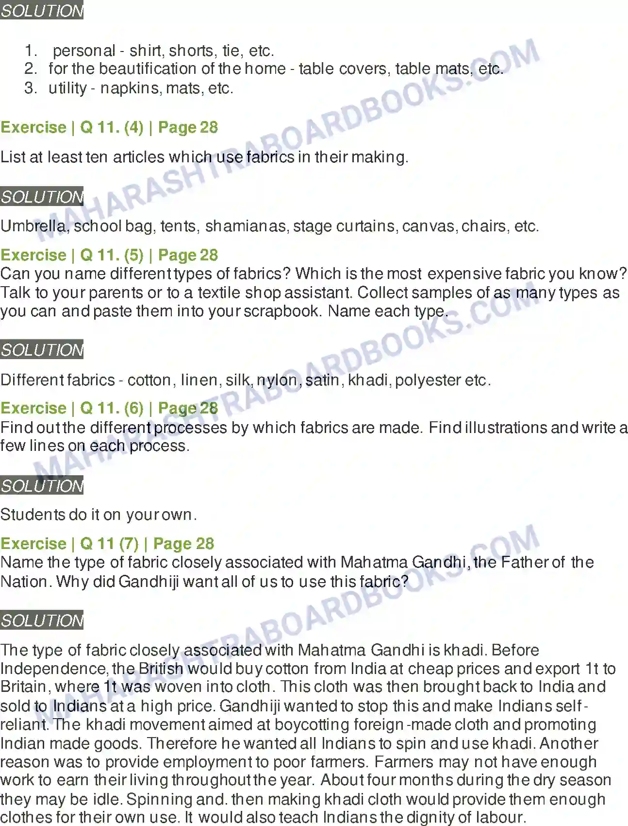 Maharashtra Board Solution Class-6 English The Worth of a Fabric Image 5