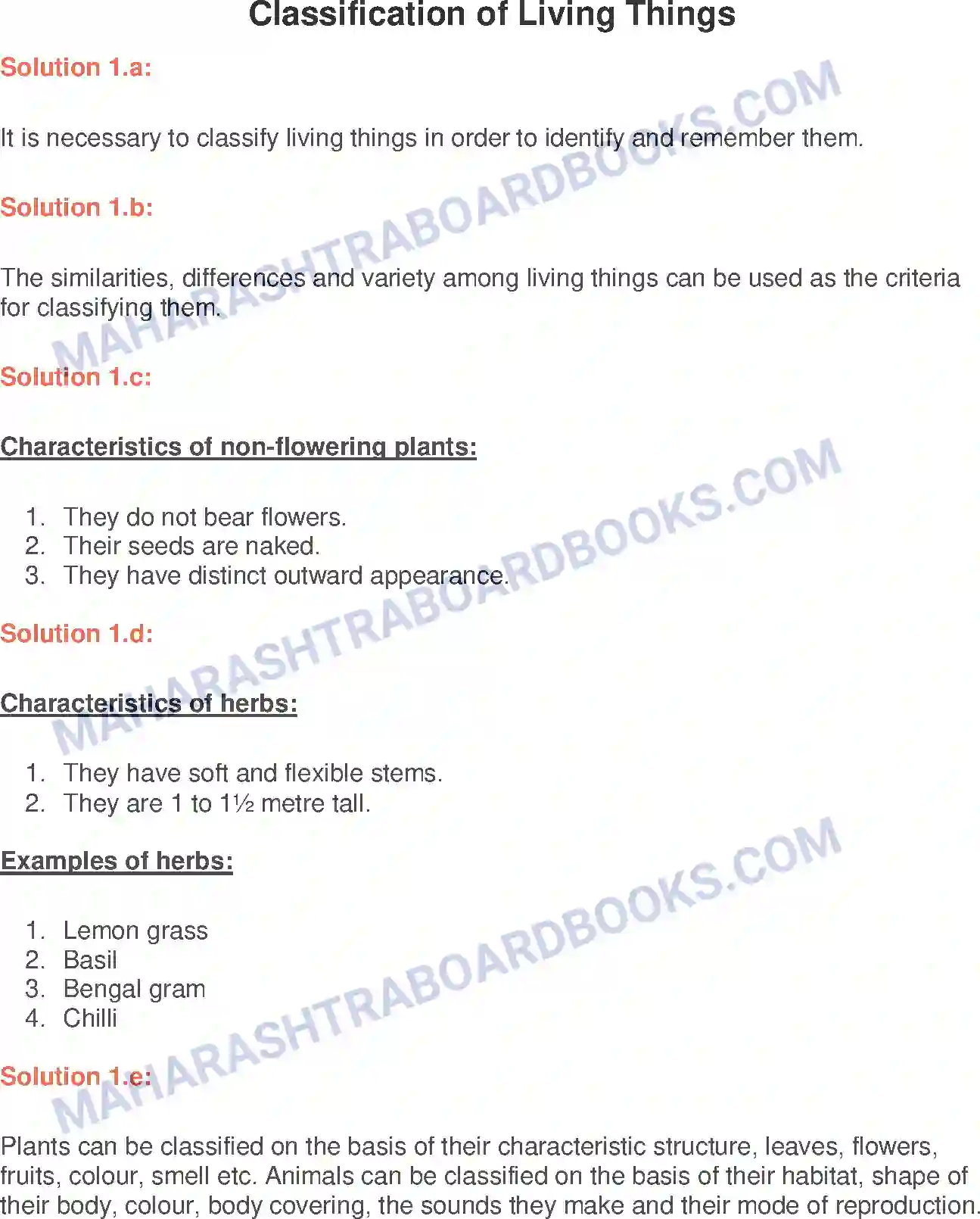 Maharashtra Board Solution Class-6 General+Science Classification of Living Things Image 1