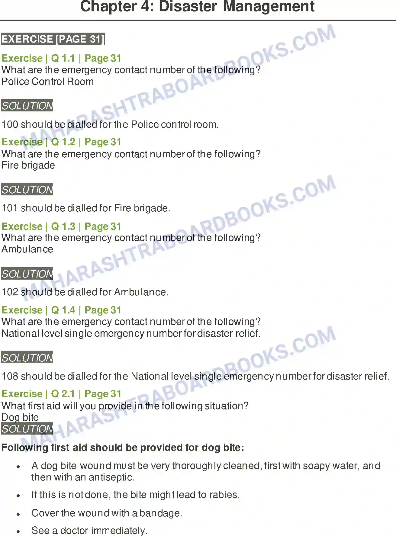 Maharashtra Board Solution Class-6 General+Science Disaster Management Image 1