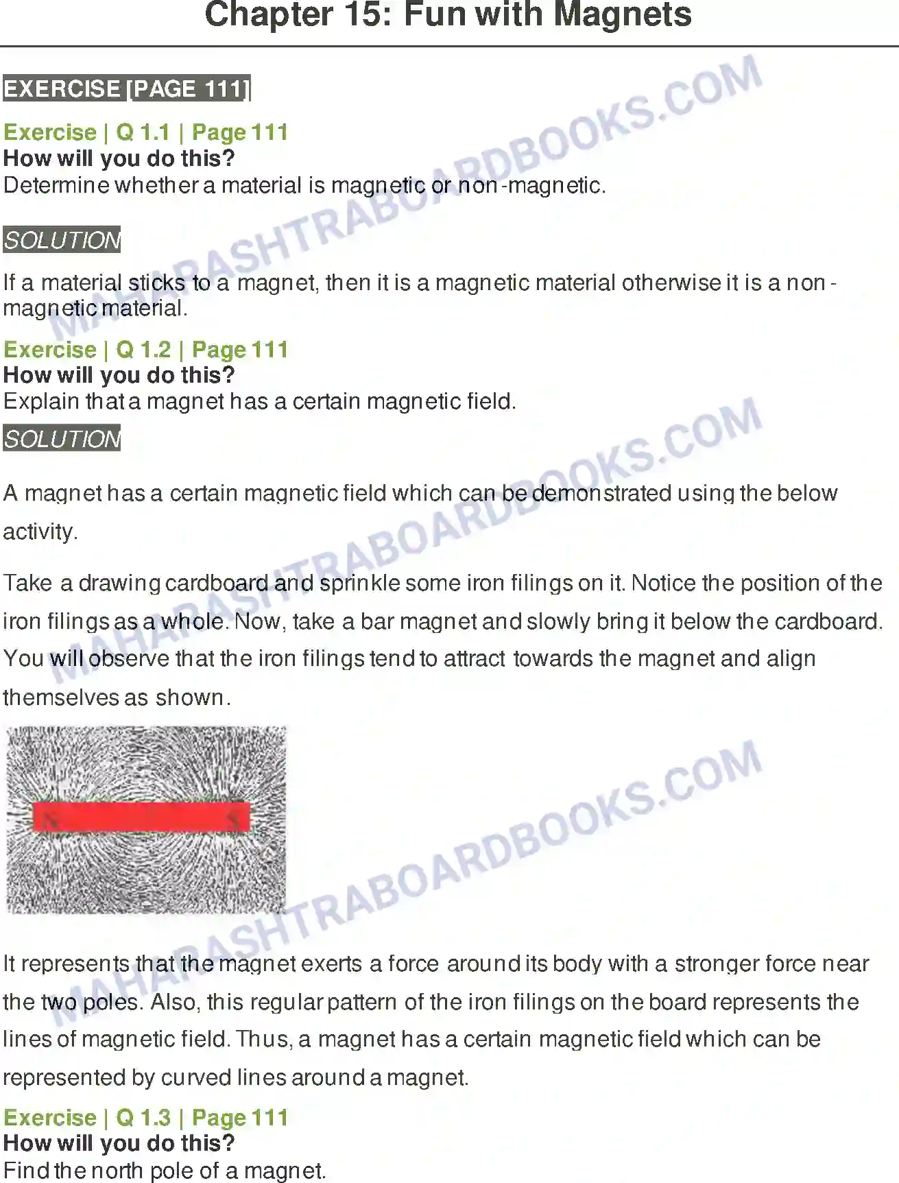 Maharashtra Board Solution Class-6 General+Science Fun with Magnets Image 1