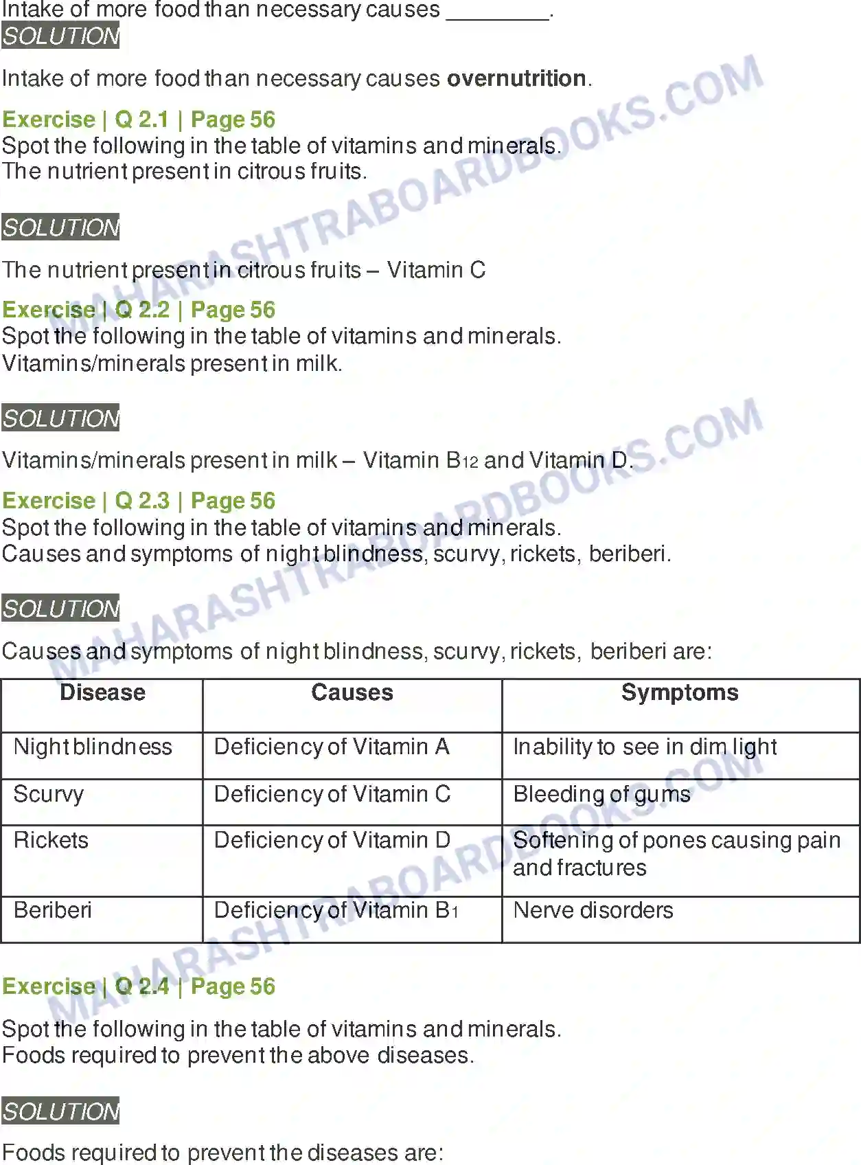 Maharashtra Board Solution Class-6 General+Science Nutrition and Diet Image 2