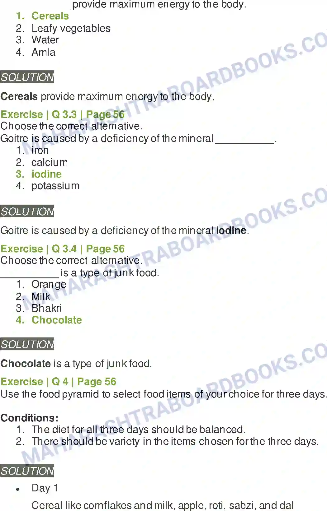 Maharashtra Board Solution Class-6 General+Science Nutrition and Diet Image 4