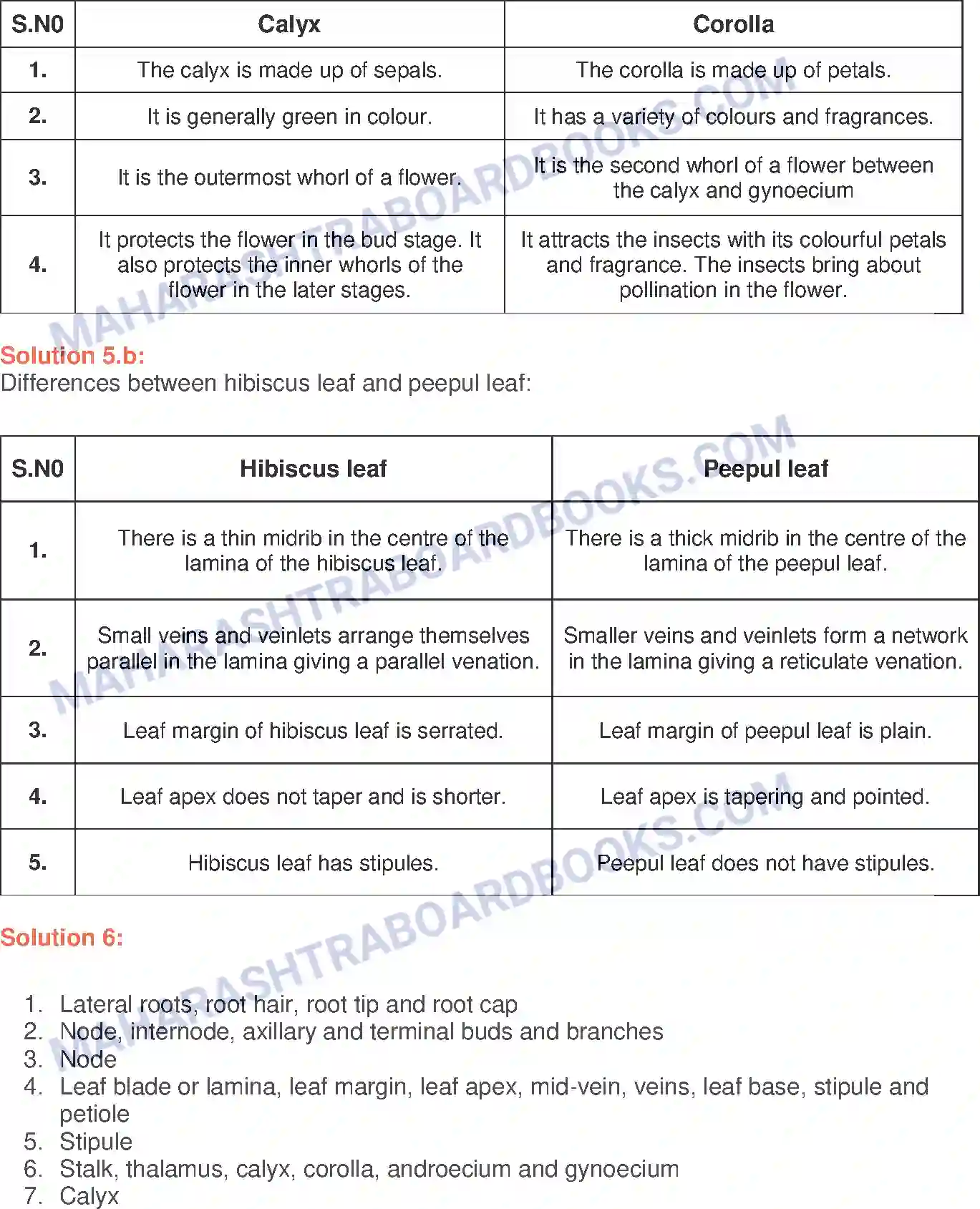 Maharashtra Board Solution Class-6 General+Science Parts of Plants and their Structure Image 2